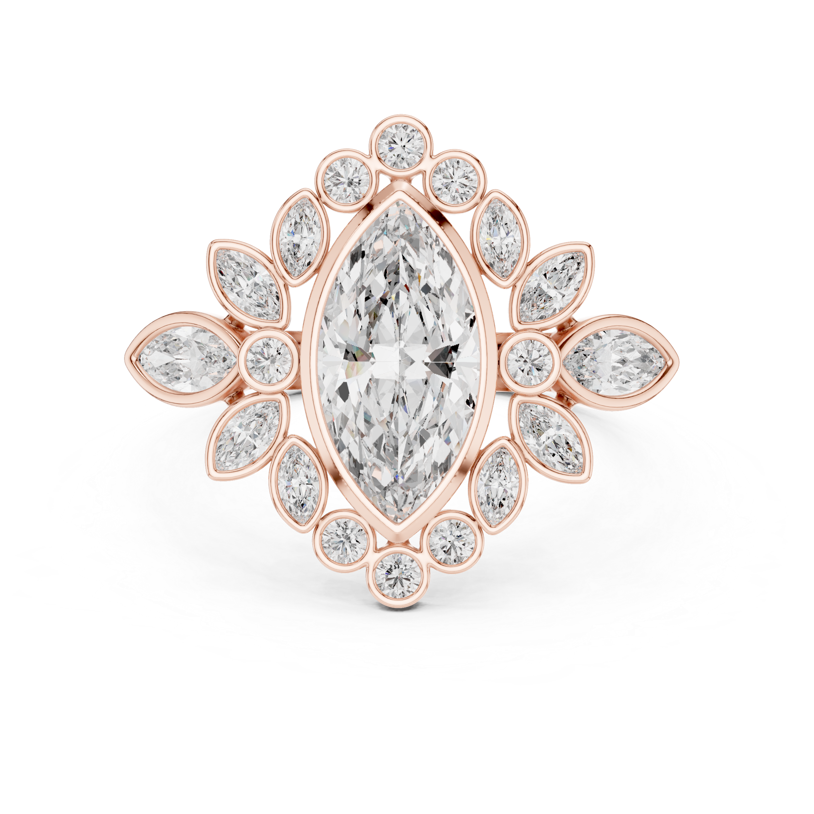 Marquise Diamond Halo Ring