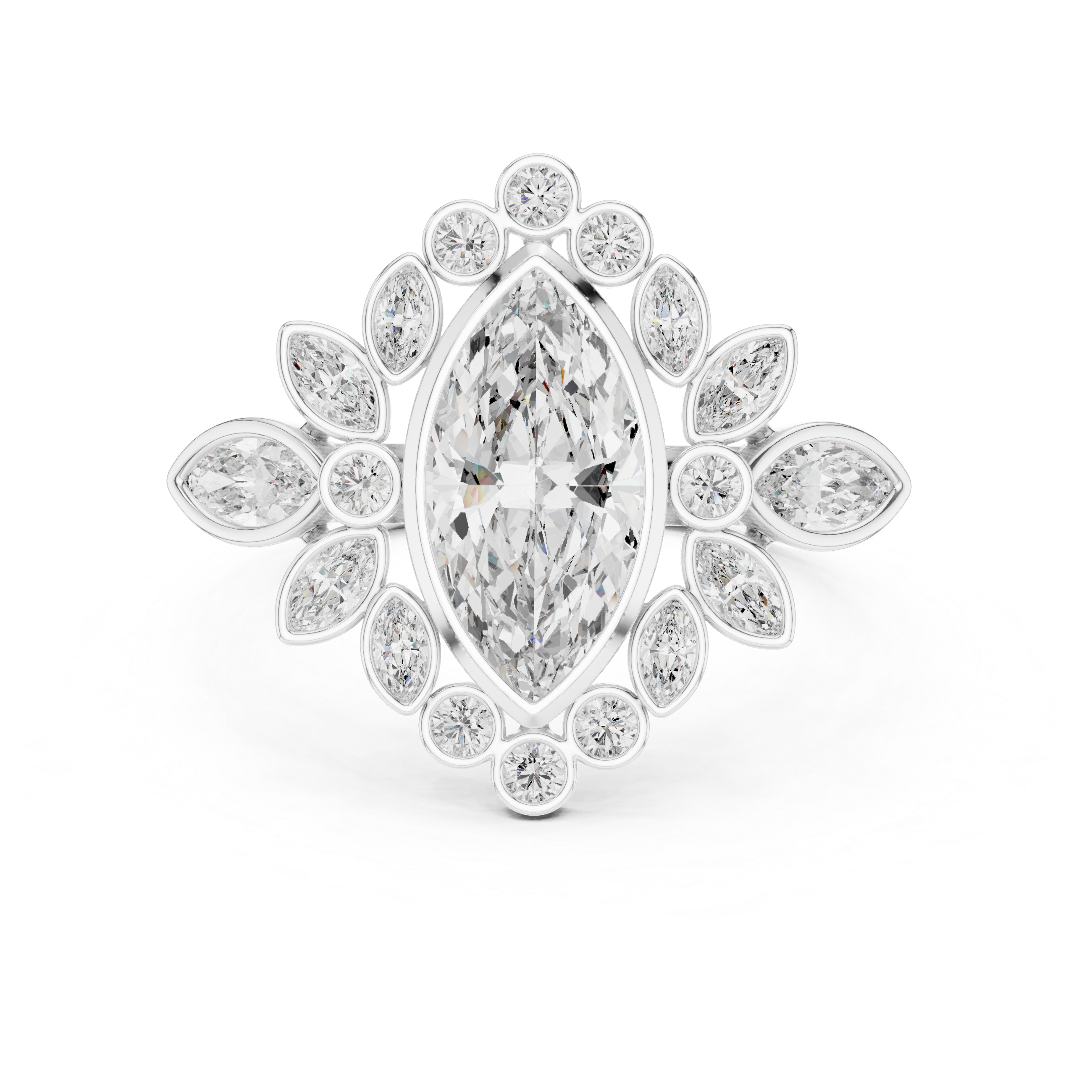 Marquise Diamond Halo Ring