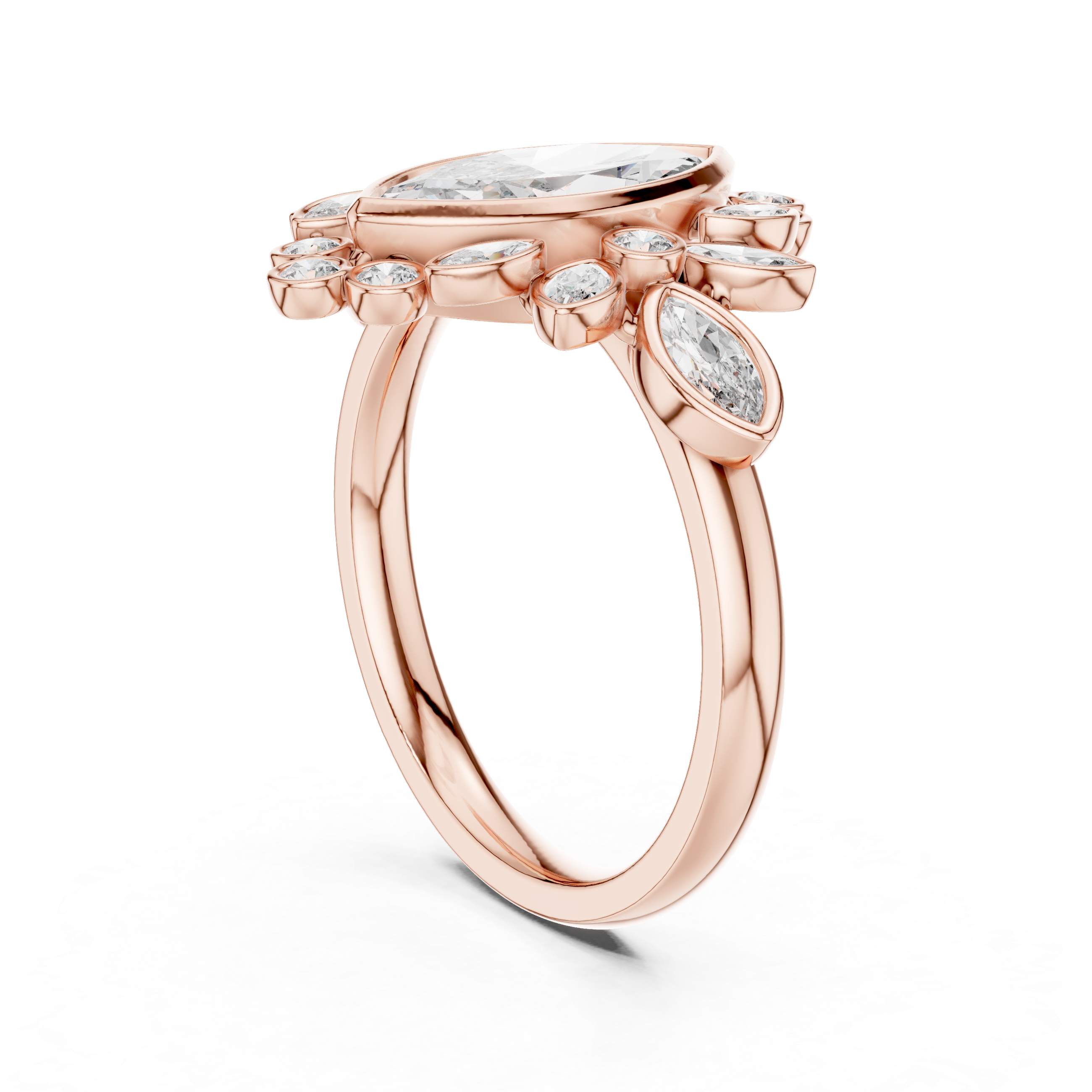 Marquise Diamond Halo Ring