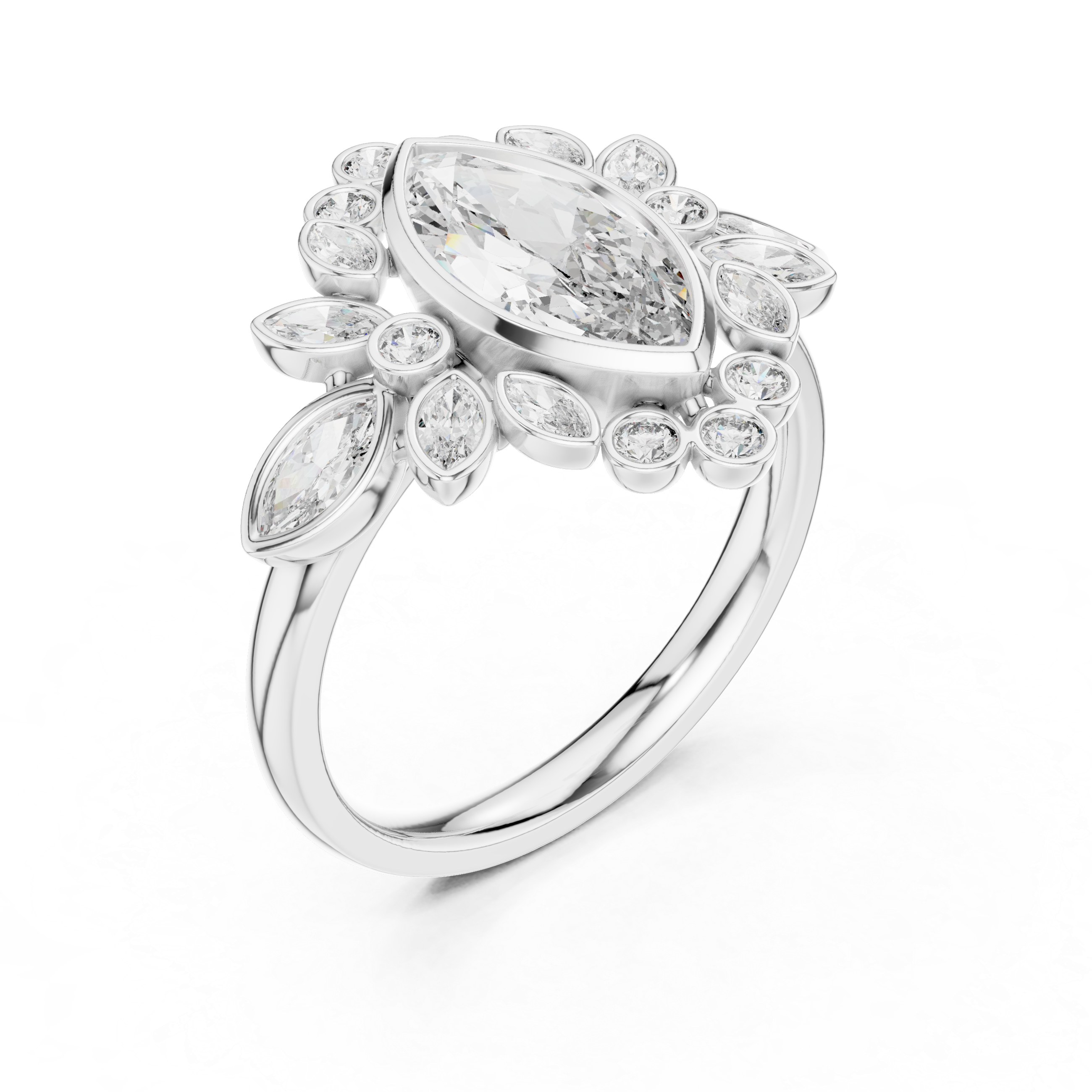 Marquise Diamond Halo Ring
