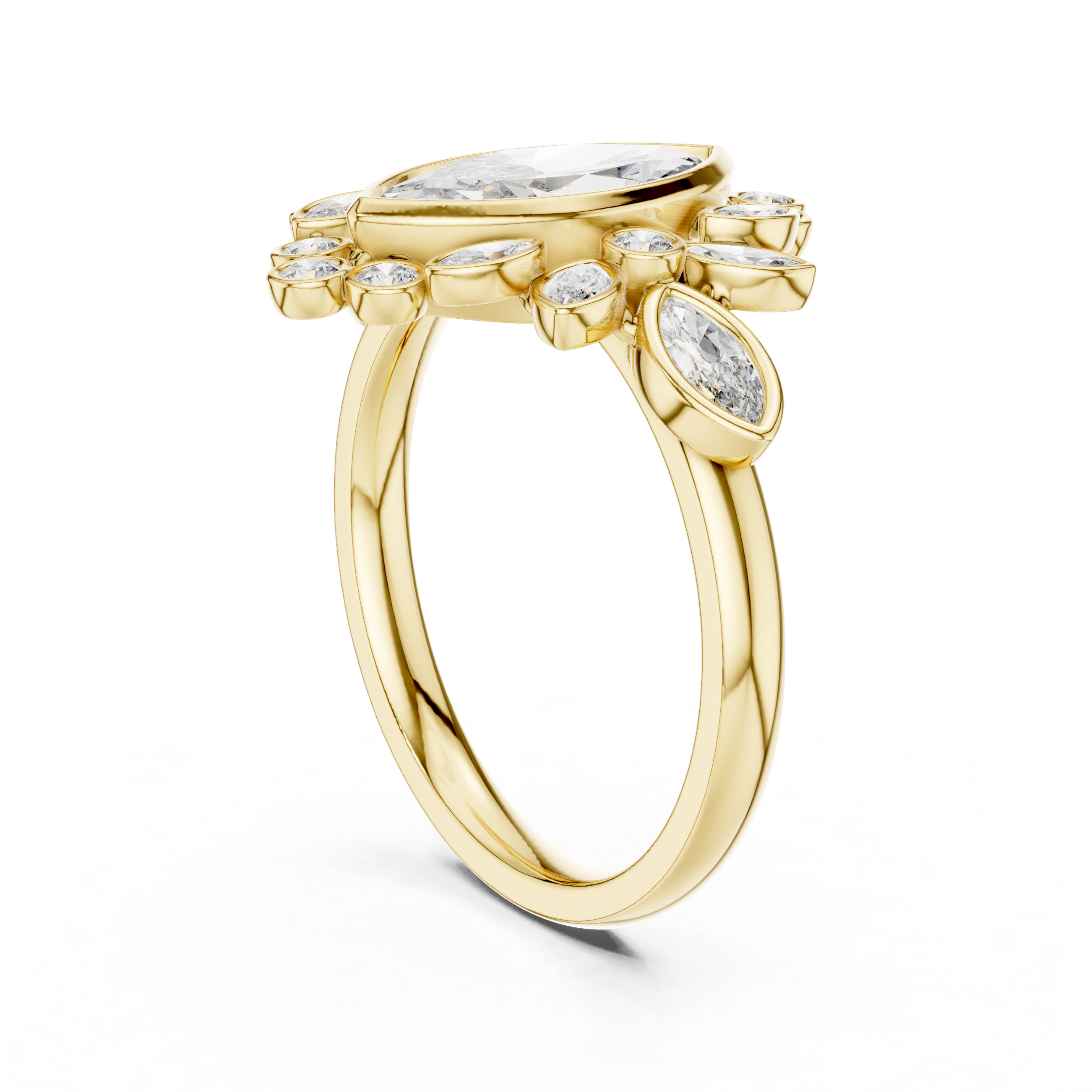 Marquise Diamond Halo Ring