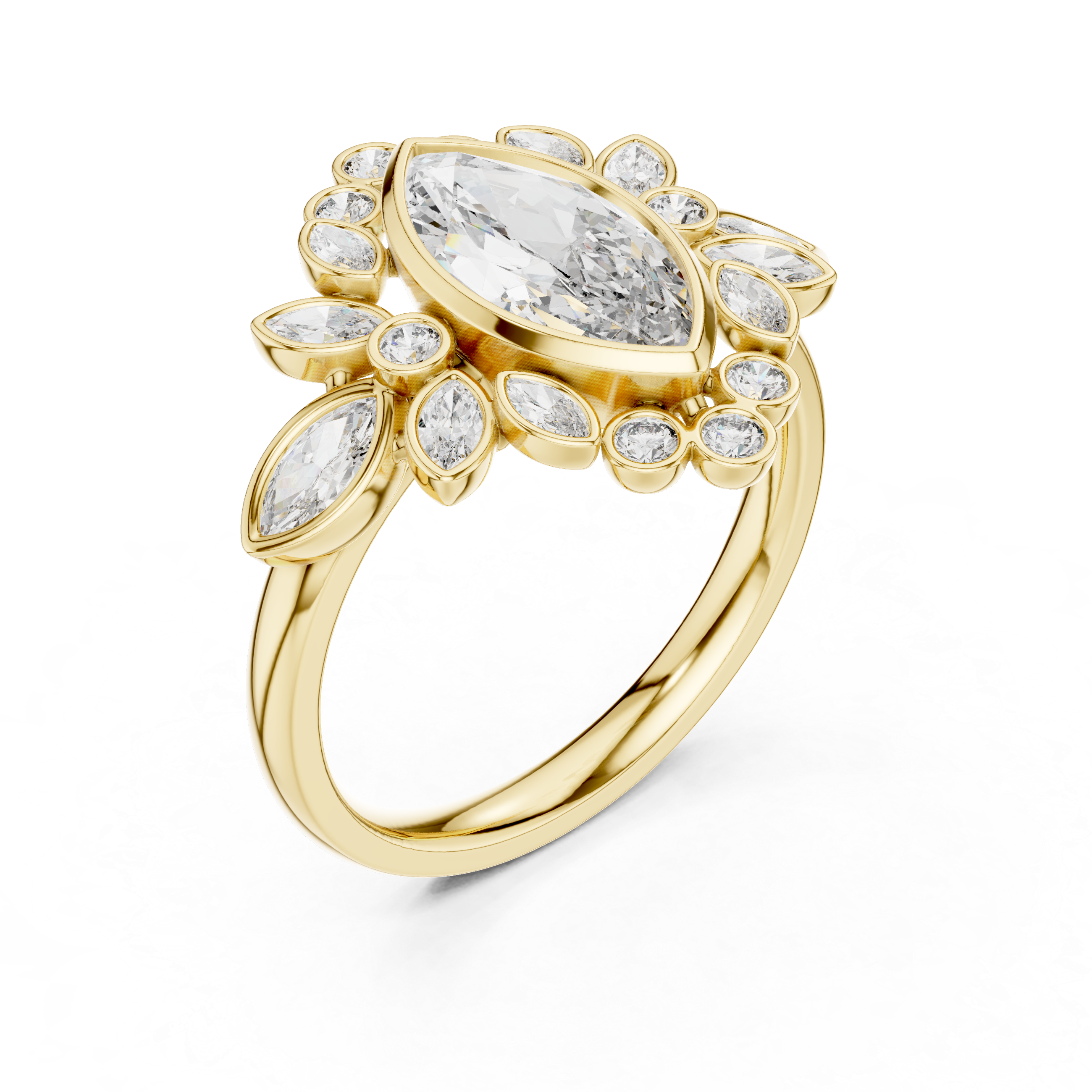 Marquise Diamond Halo Ring