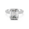Emerald-Cut Diamond Ring with Pave Diamond Band