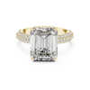 Emerald-Cut Diamond Ring with Pave Diamond Band
