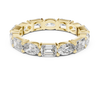 Alternating Oval and Emerald-Cut Diamond Eternity Band