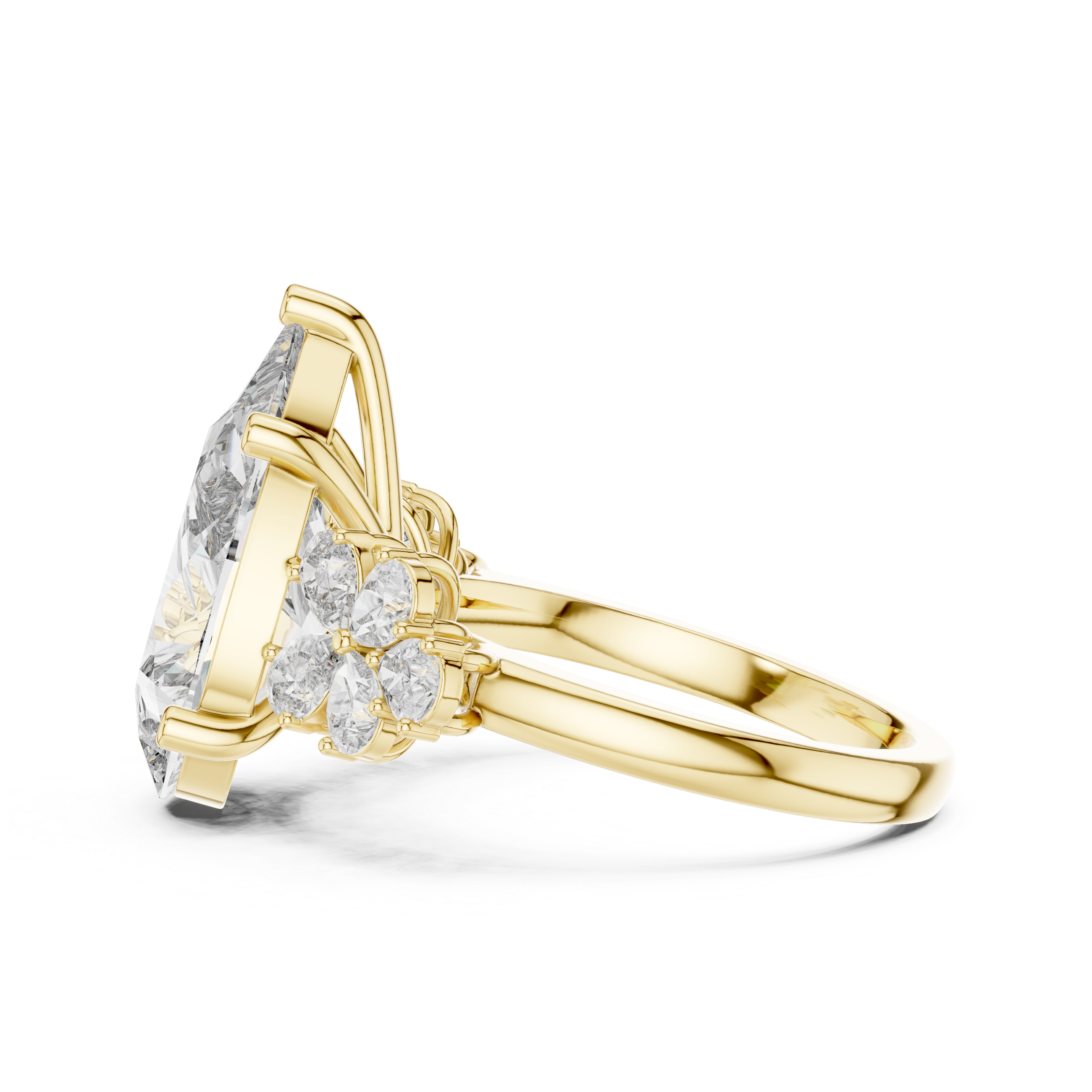 Floral-Inspired Pear-Shaped Diamond Ring