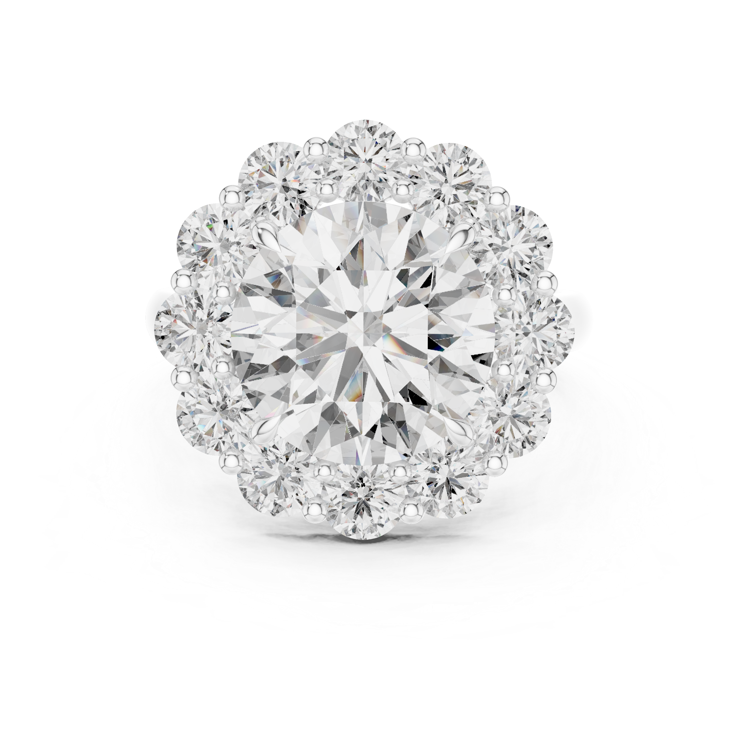 A large round brilliant-cut diamond.