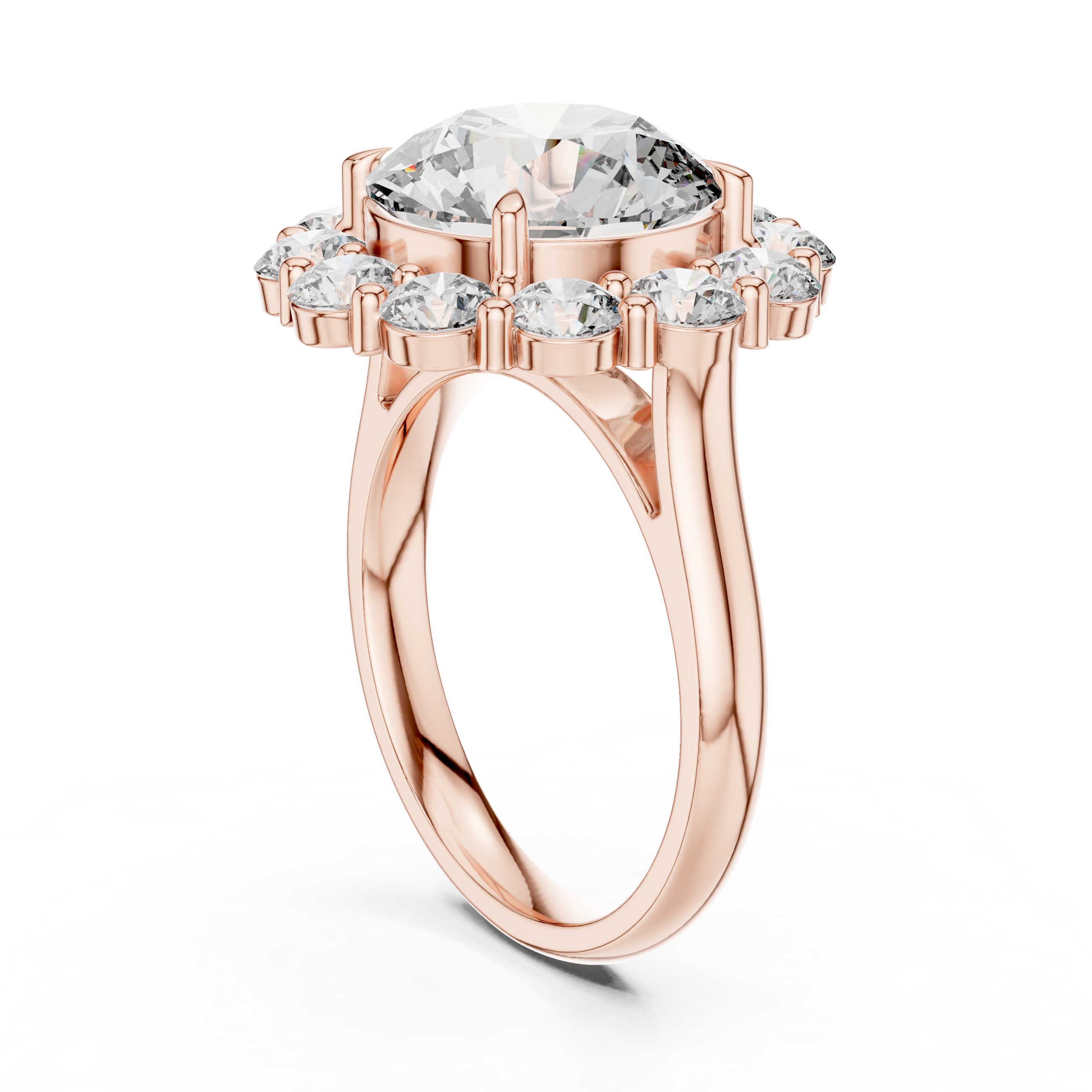 A large round brilliant-cut diamond.