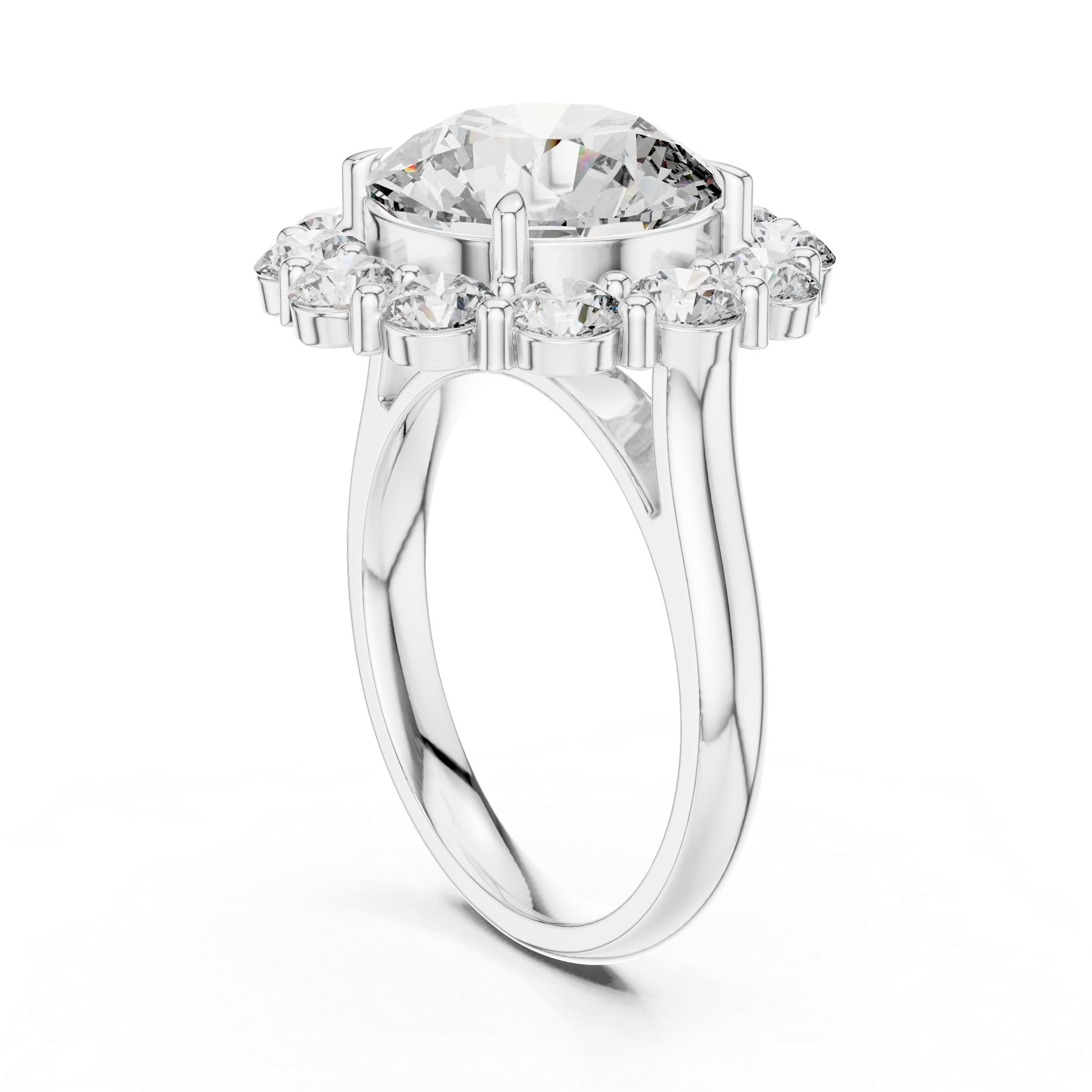 A large round brilliant-cut diamond.