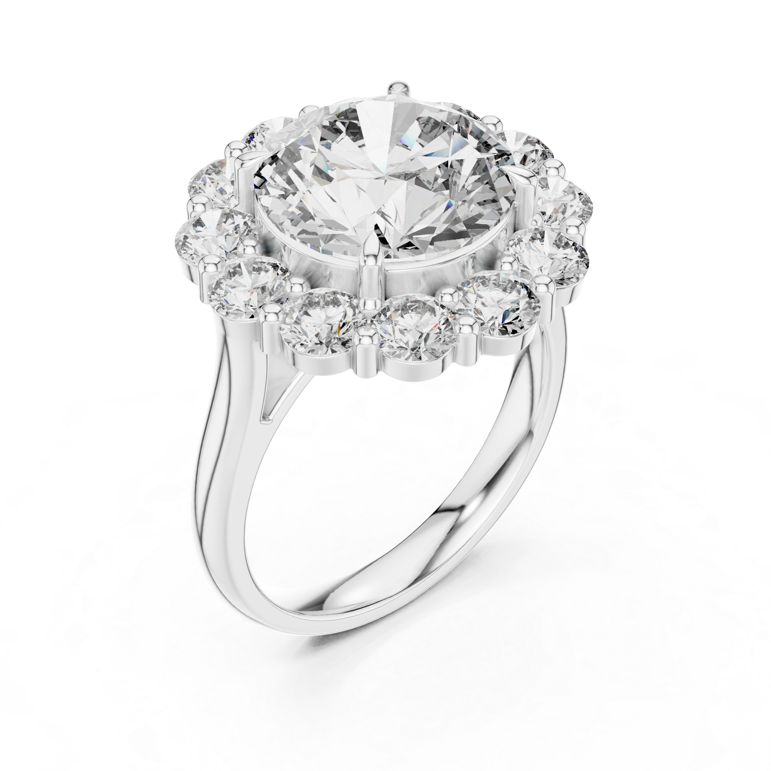 A large round brilliant-cut diamond.