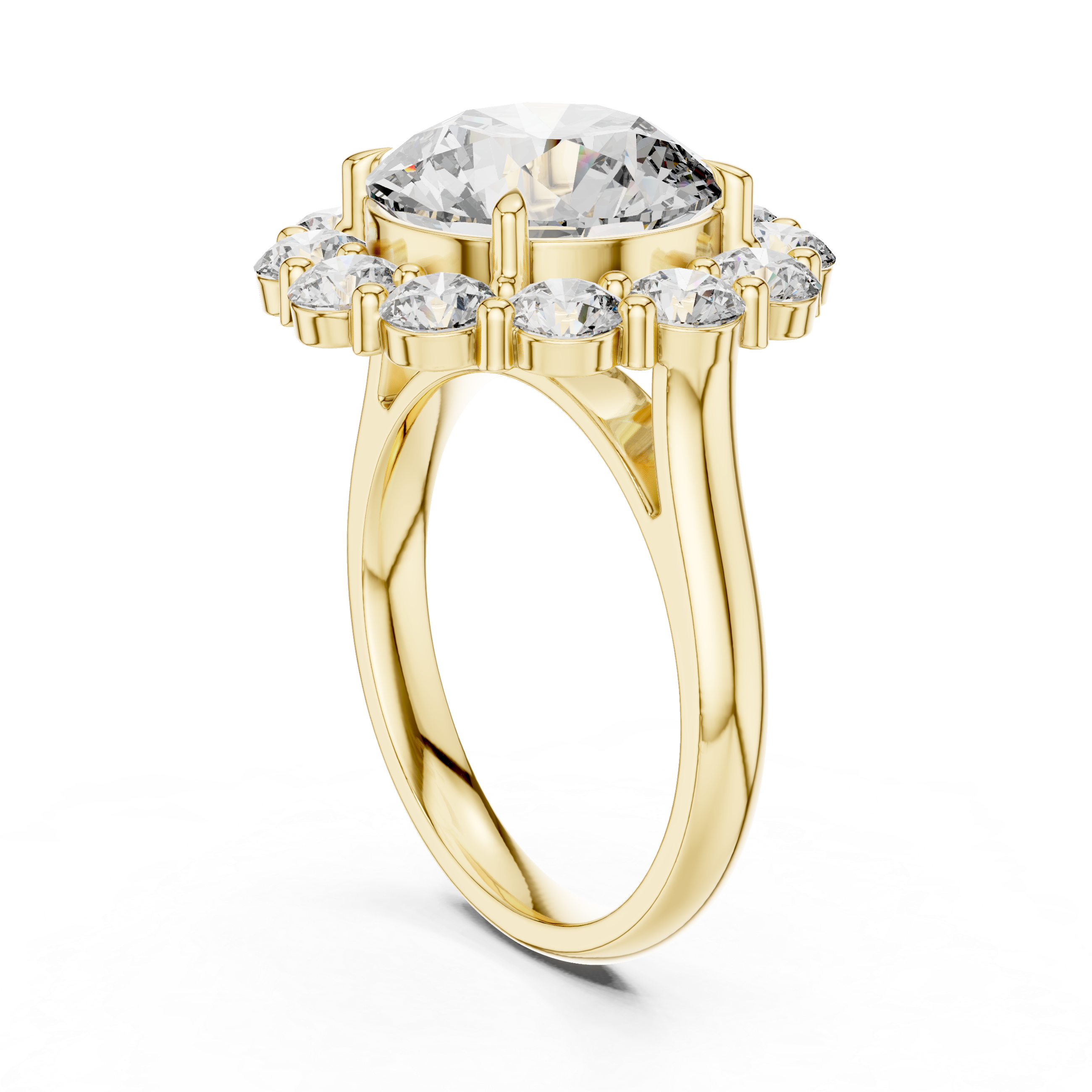 A large round brilliant-cut diamond.