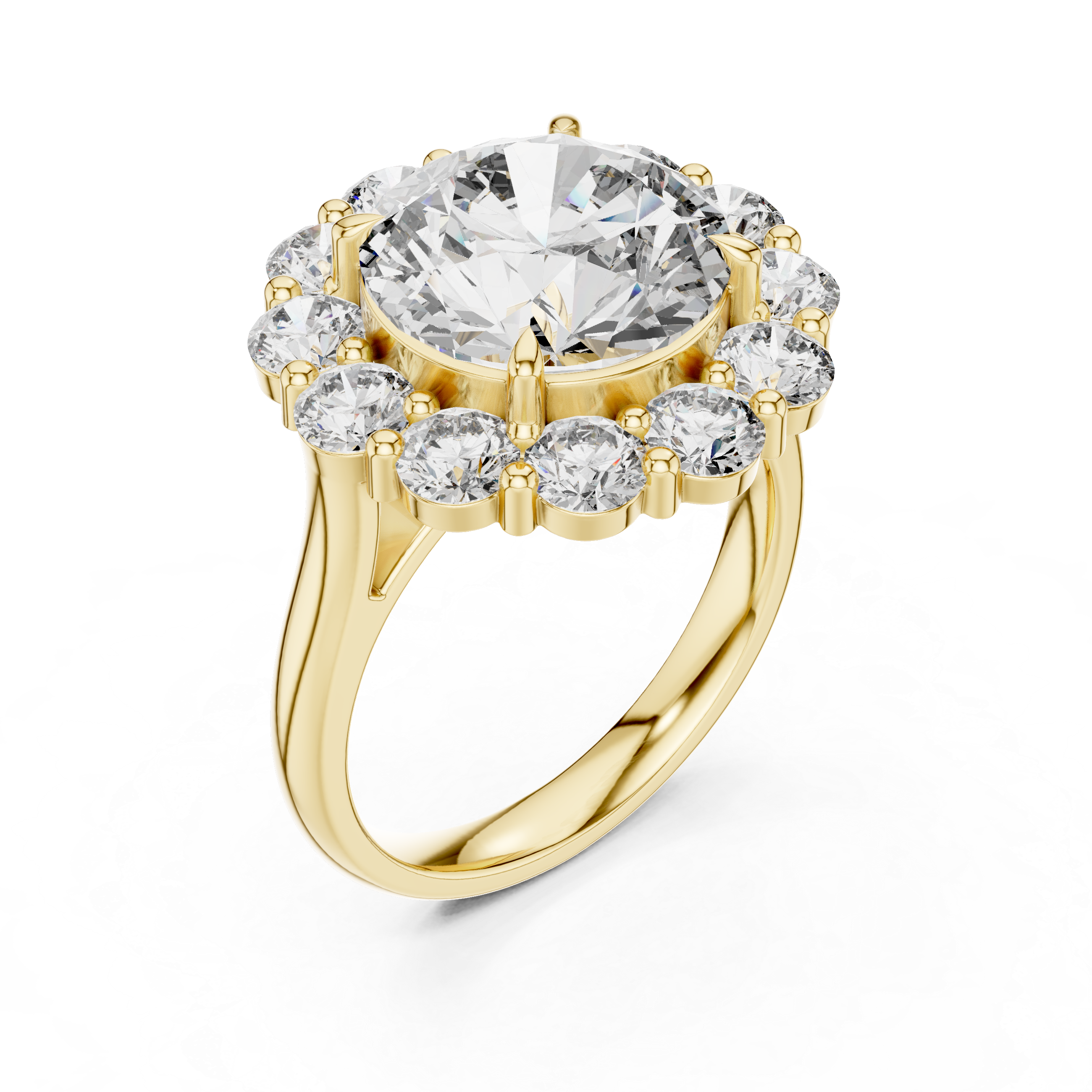 A large round brilliant-cut diamond.