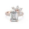 Emerald-Cut Diamond Engagement Ring with Pav? Band and Marquise Accent.