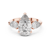 Three-Stone Pear-Cut Diamond Engagement Ring