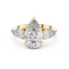 Three-Stone Pear-Cut Diamond Engagement Ring