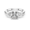 Three-Stone Emerald-Cut Diamond Engagement Ring.