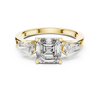 Three-Stone Emerald-Cut Diamond Engagement Ring.