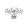 Emerald-Cut Diamond Pav? Engagement Ring.