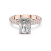 Emerald-Cut Halo Engagement Ring with Double Pav? Band.