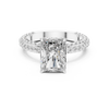 Emerald-Cut Halo Engagement Ring with Double Pav? Band.