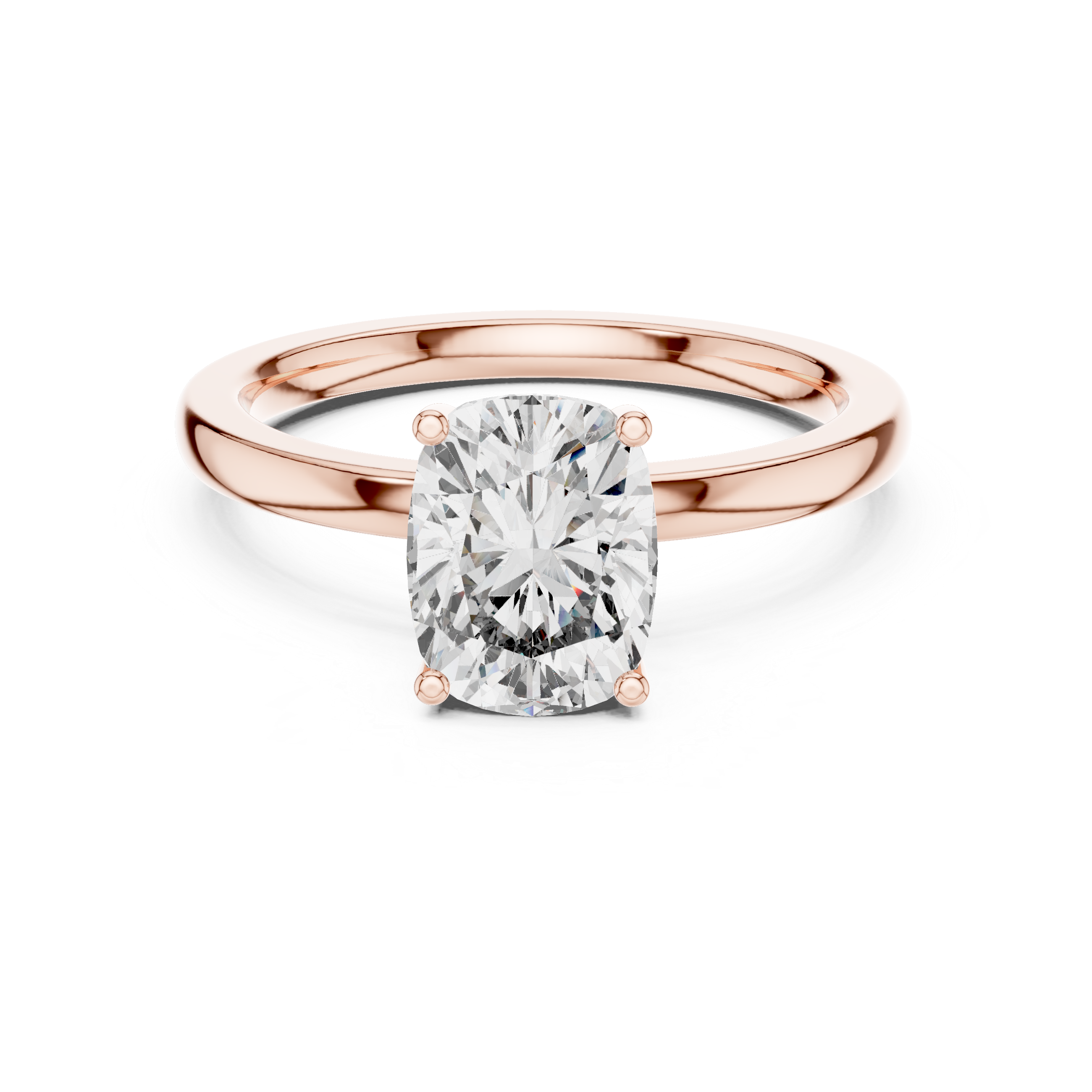 Cushion-Cut Halo Solitaire Engagement Ring.