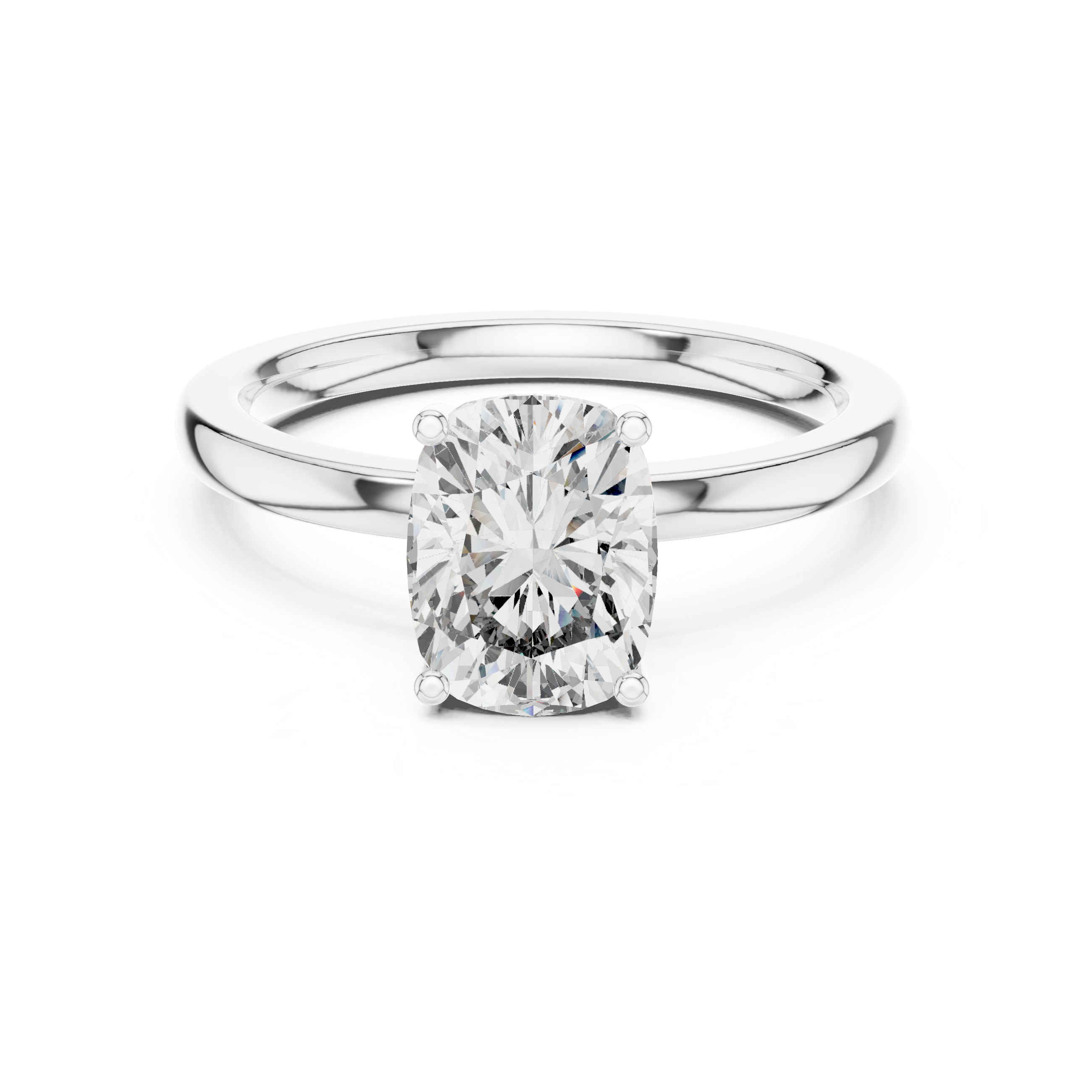 Cushion-Cut Halo Solitaire Engagement Ring.