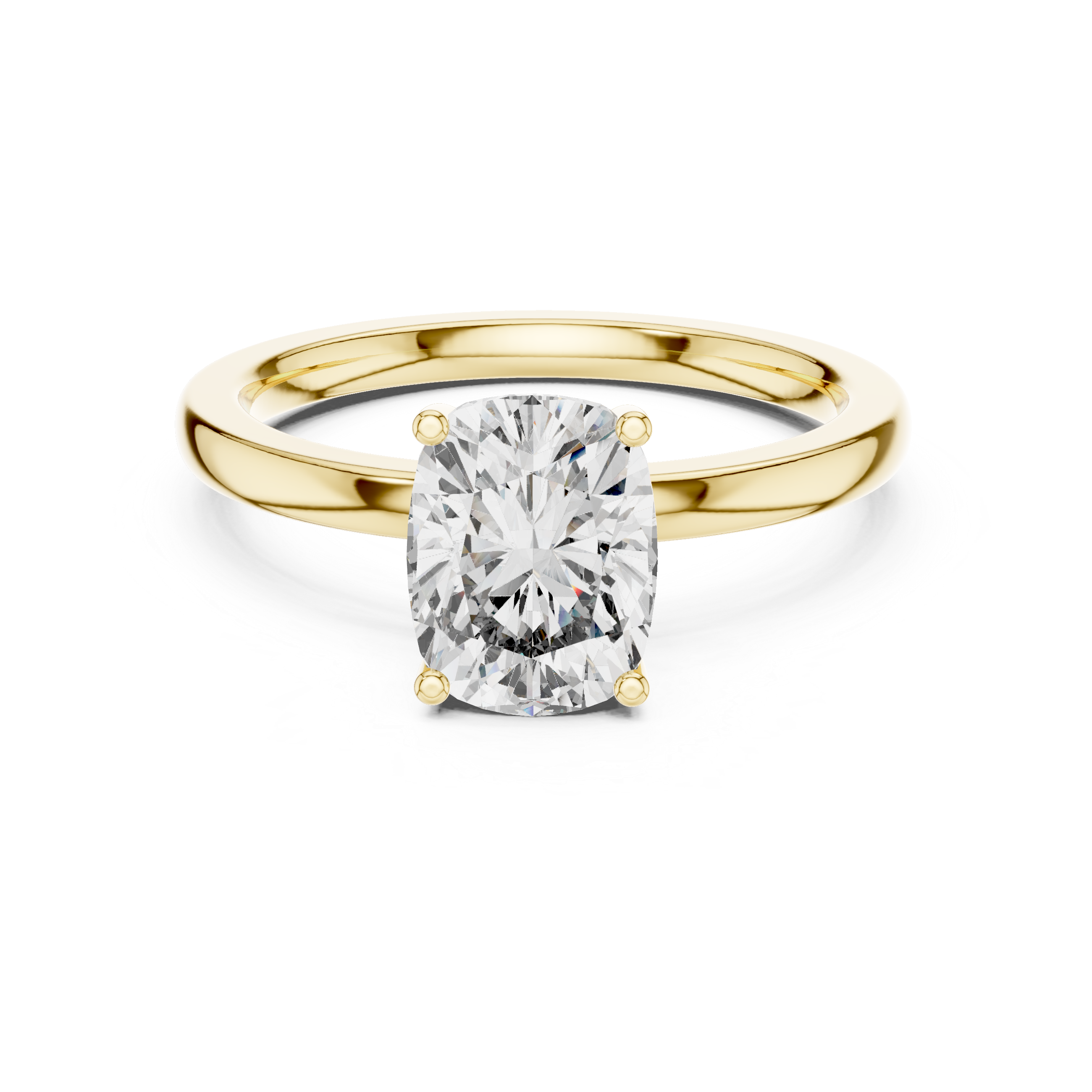 Cushion-Cut Halo Solitaire Engagement Ring.