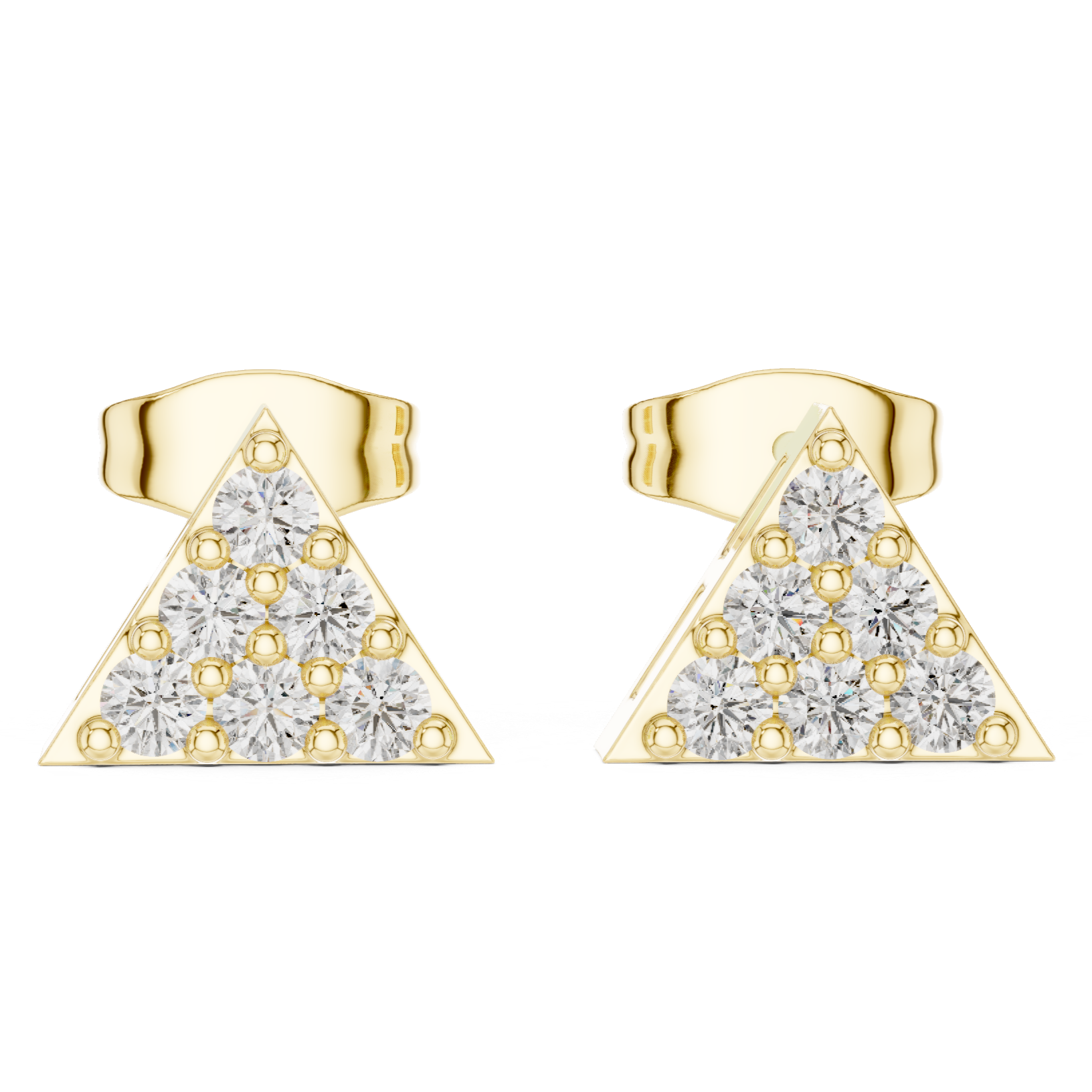 Modern Geometric Diamond Stud Earrings
