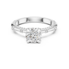 Halo Engagement Ring with Round Center Diamond and Pav? Band