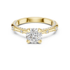 Halo Engagement Ring with Round Center Diamond and Pav? Band