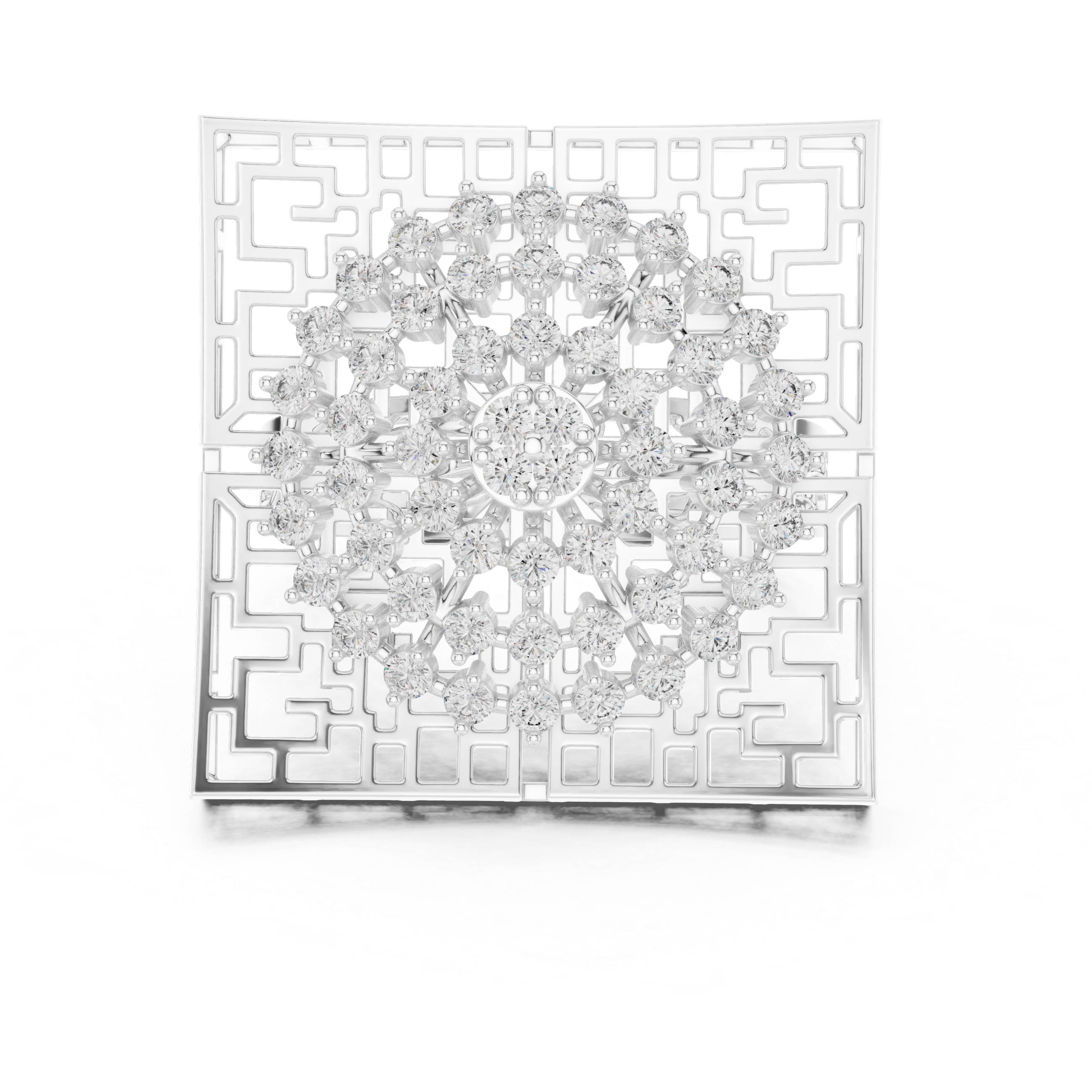 Geometric Statement Ring with Concentric Diamond Circles