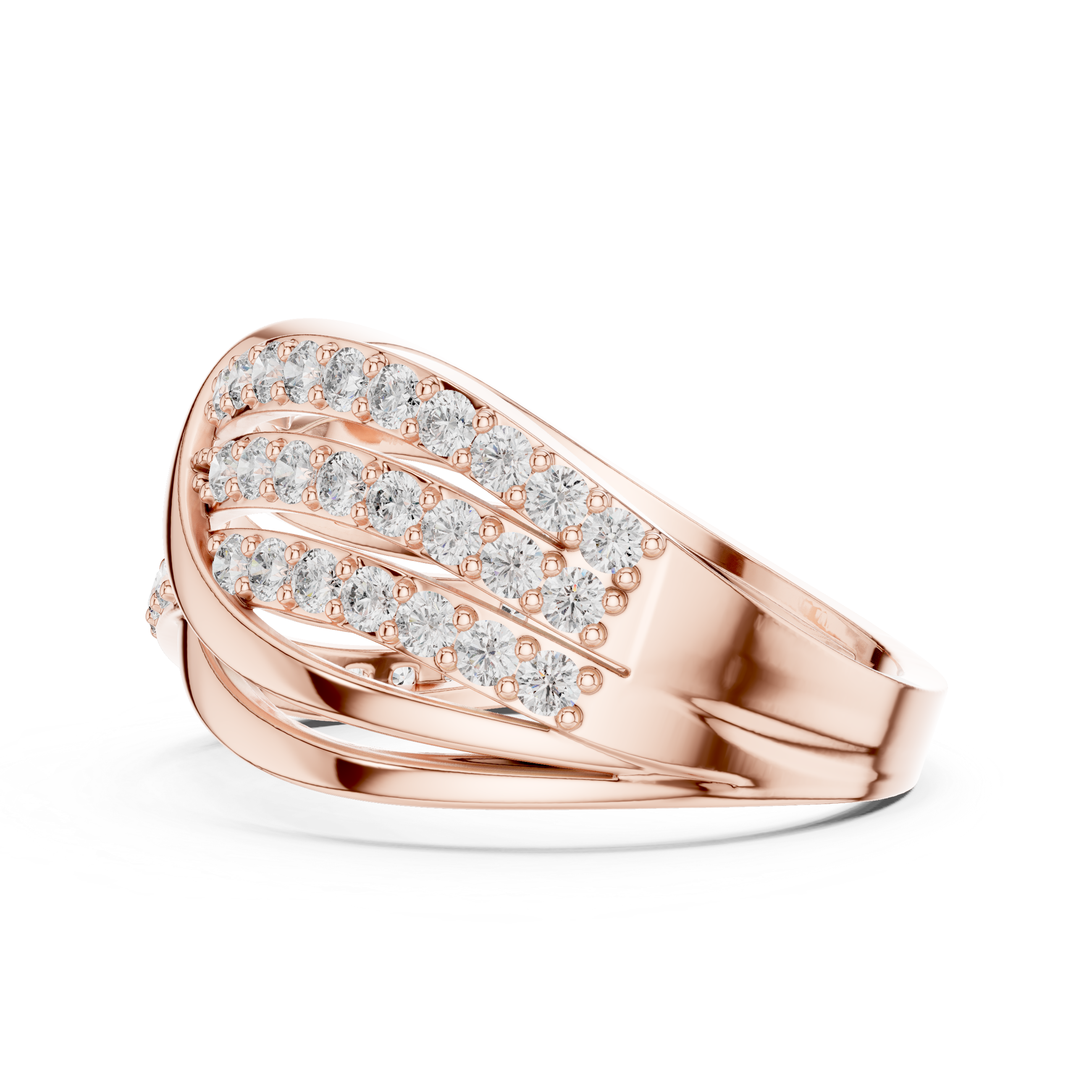 Crisscross Diamond Band Ring