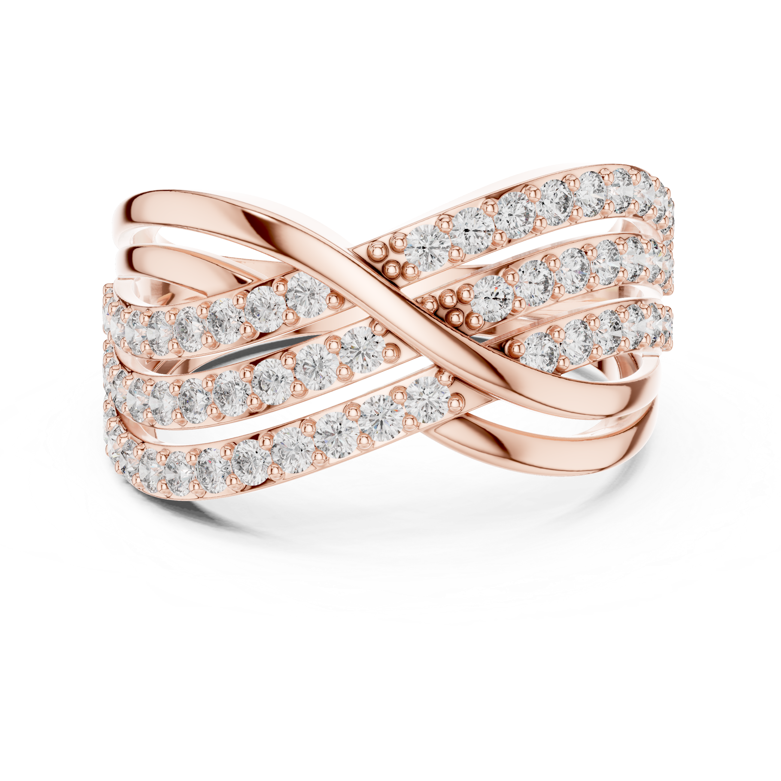 Crisscross Diamond Band Ring