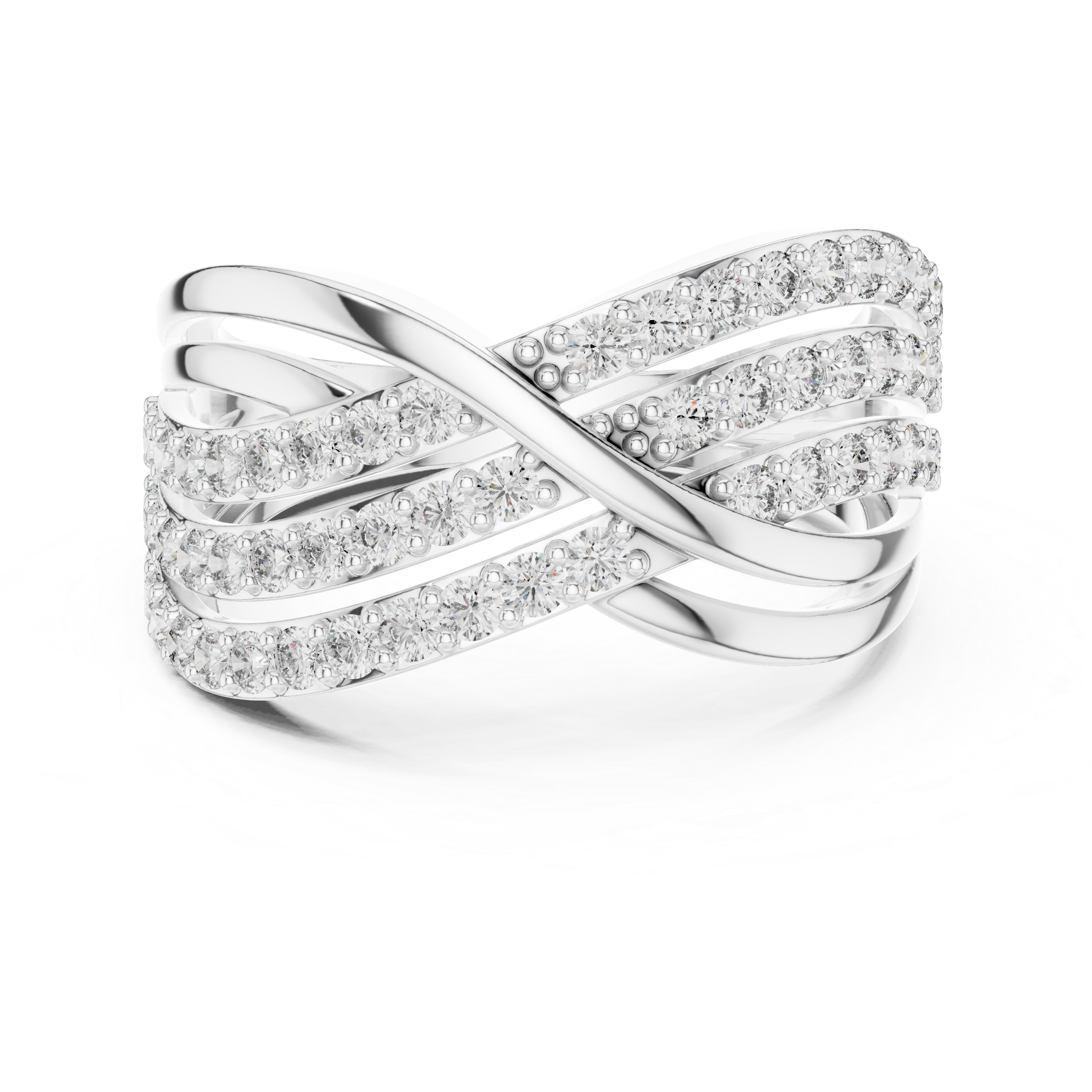Crisscross Diamond Band Ring