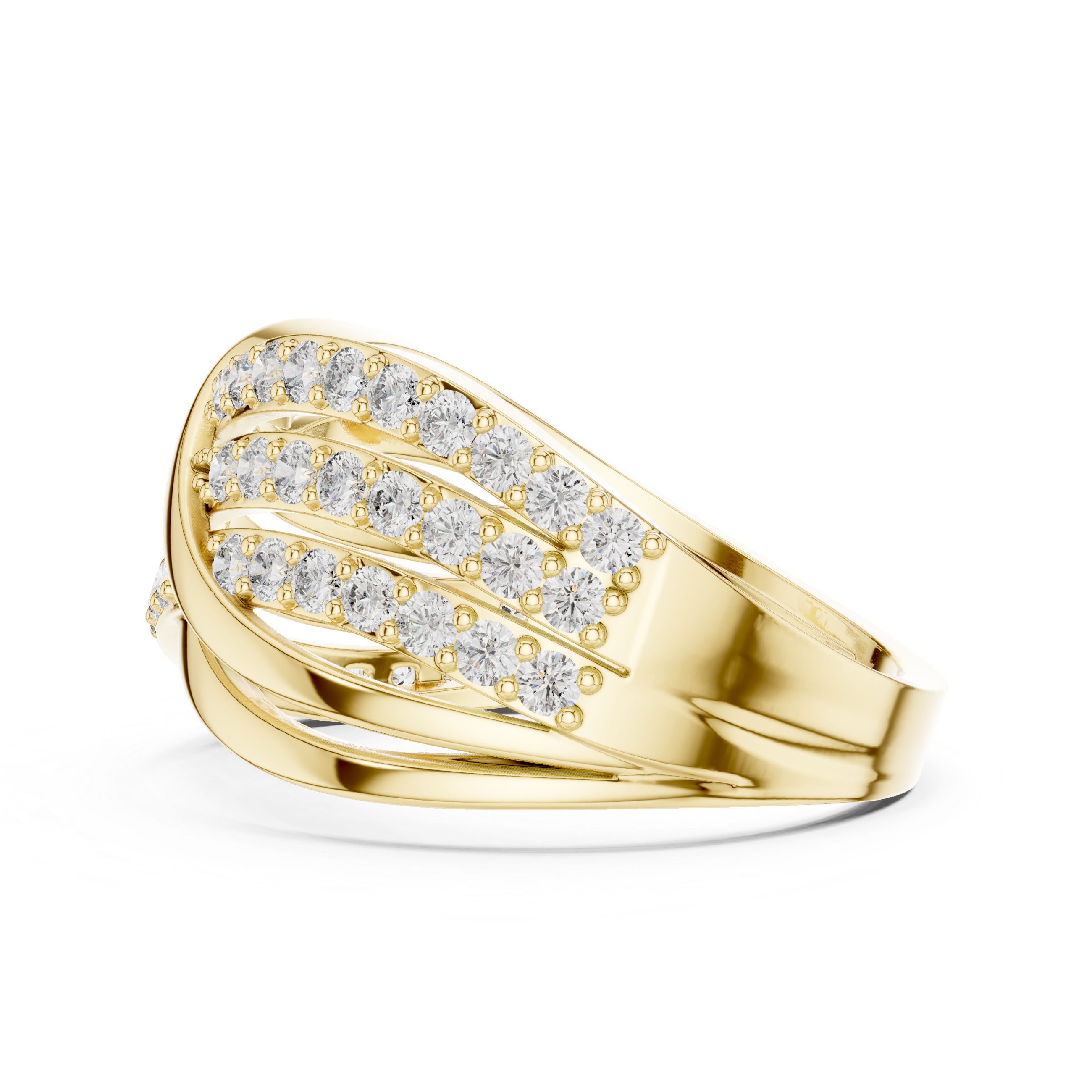 Crisscross Diamond Band Ring