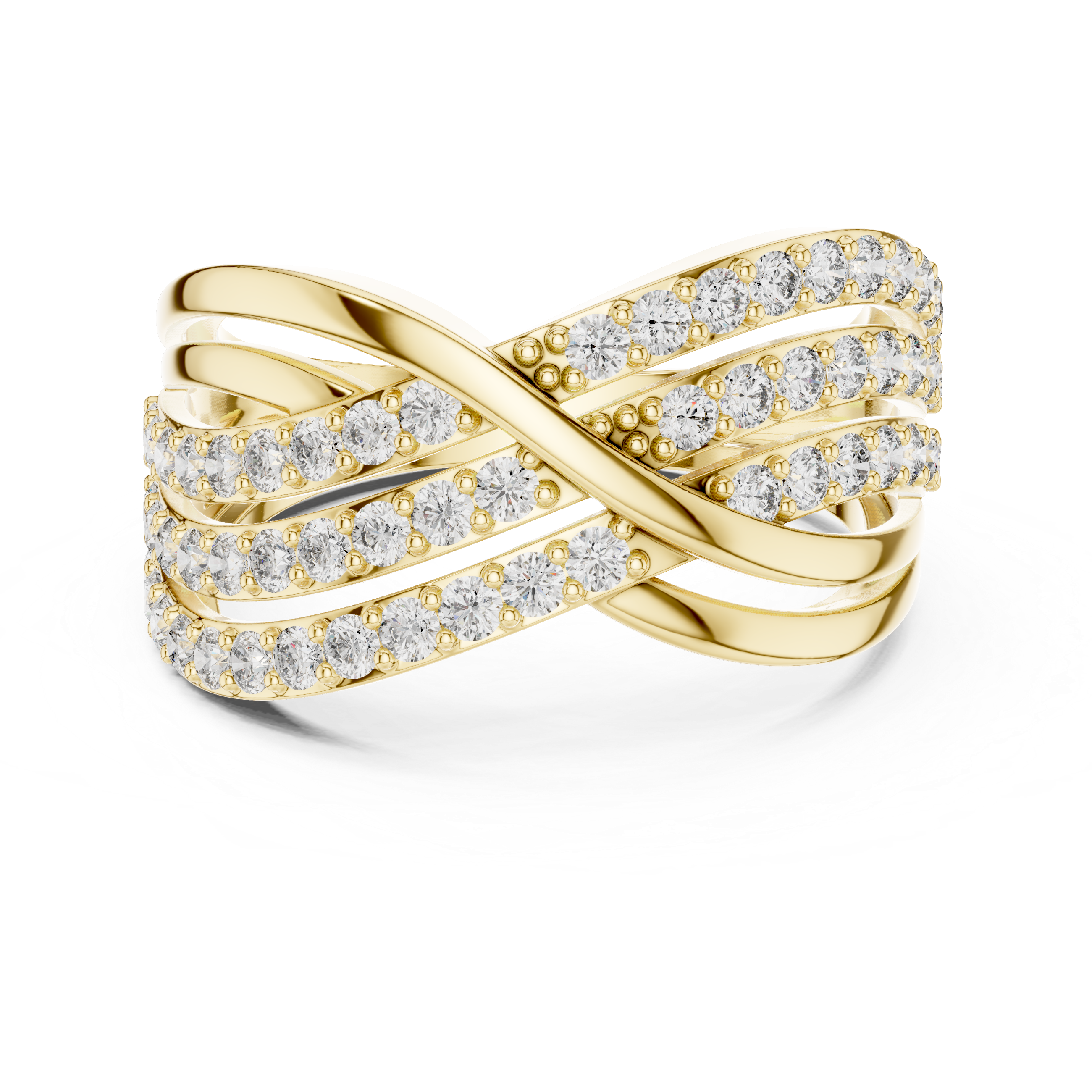Crisscross Diamond Band Ring