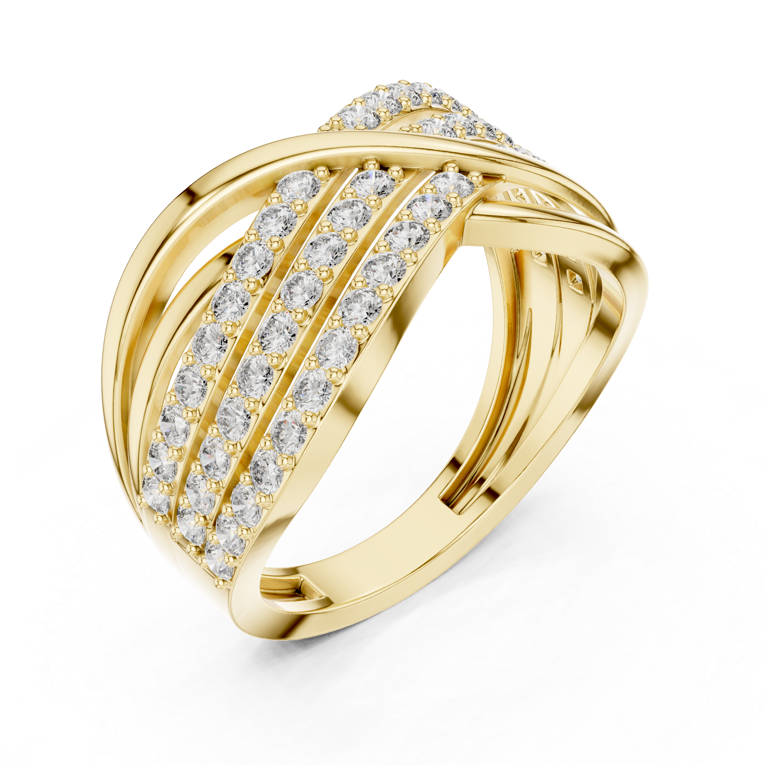 Crisscross Diamond Band Ring