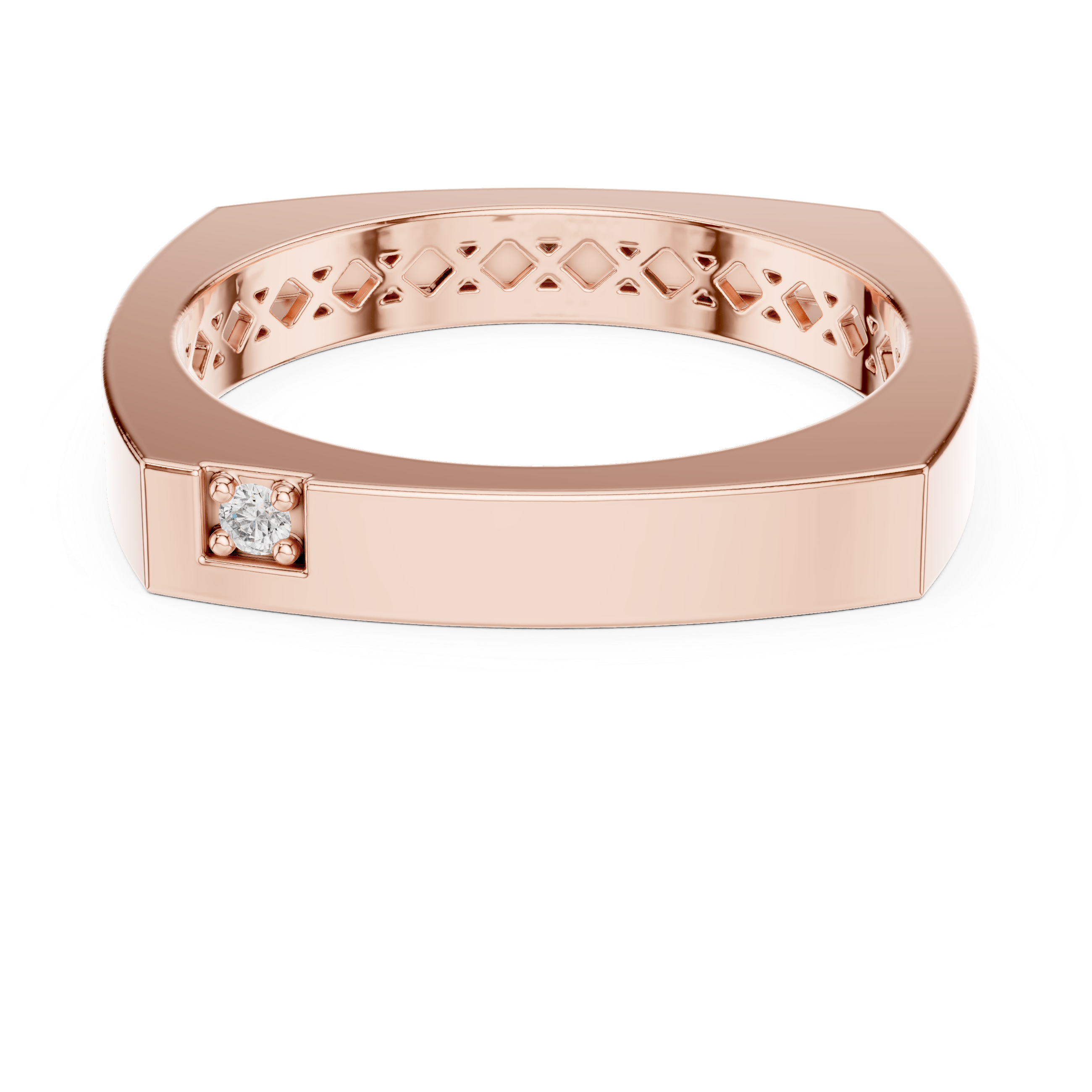 Minimalist Rose Gold Diamond Band Ring