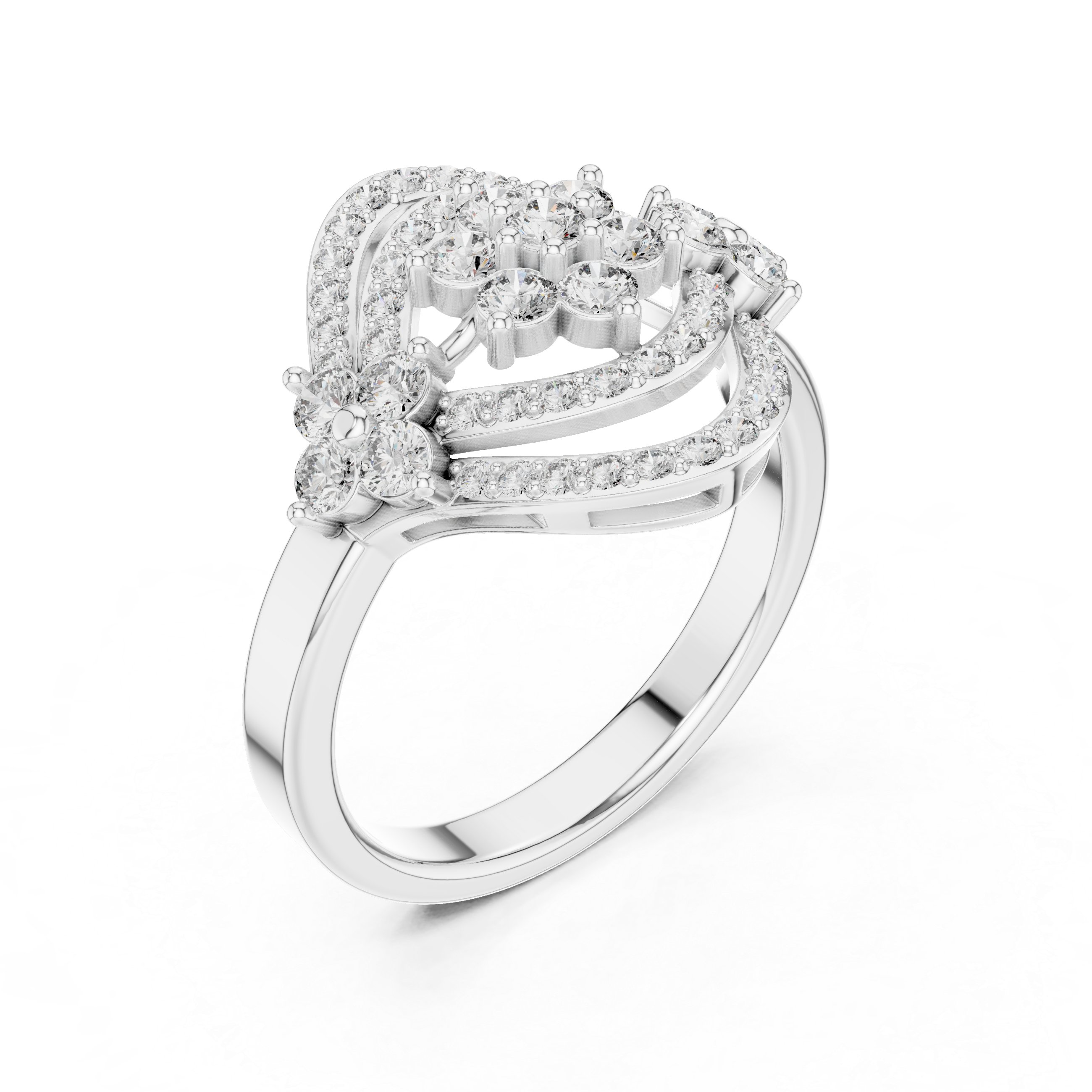 Floral-Inspired Diamond Engagement Ring