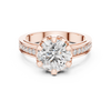 Classic Solitaire Diamond Ring with Channel-Set Accents