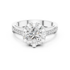 Classic Solitaire Diamond Ring with Channel-Set Accents