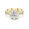 Classic Solitaire Diamond Ring with Channel-Set Accents