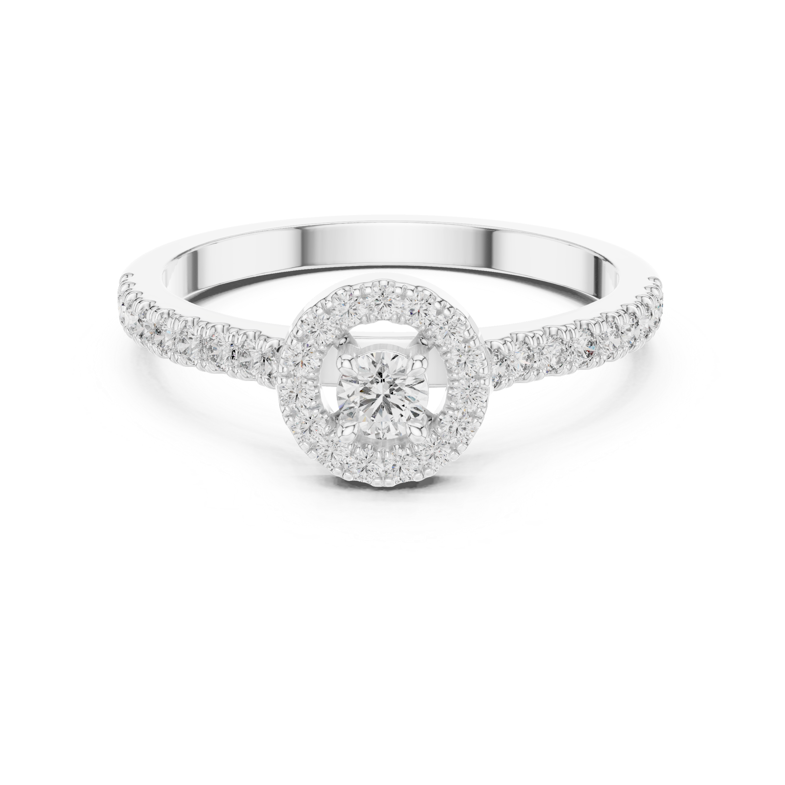 Halo Elegance Solitaire Ring