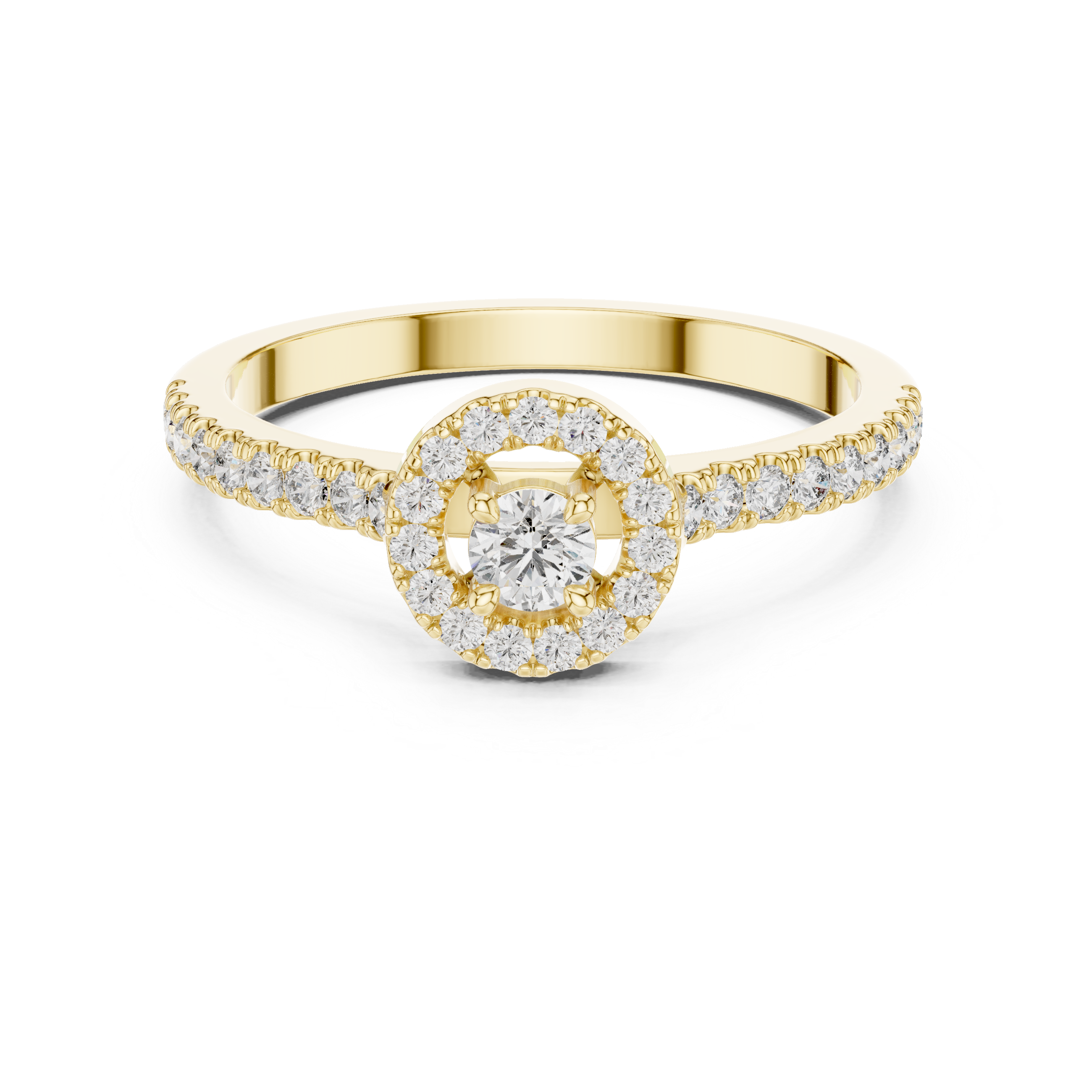 Halo Elegance Solitaire Ring