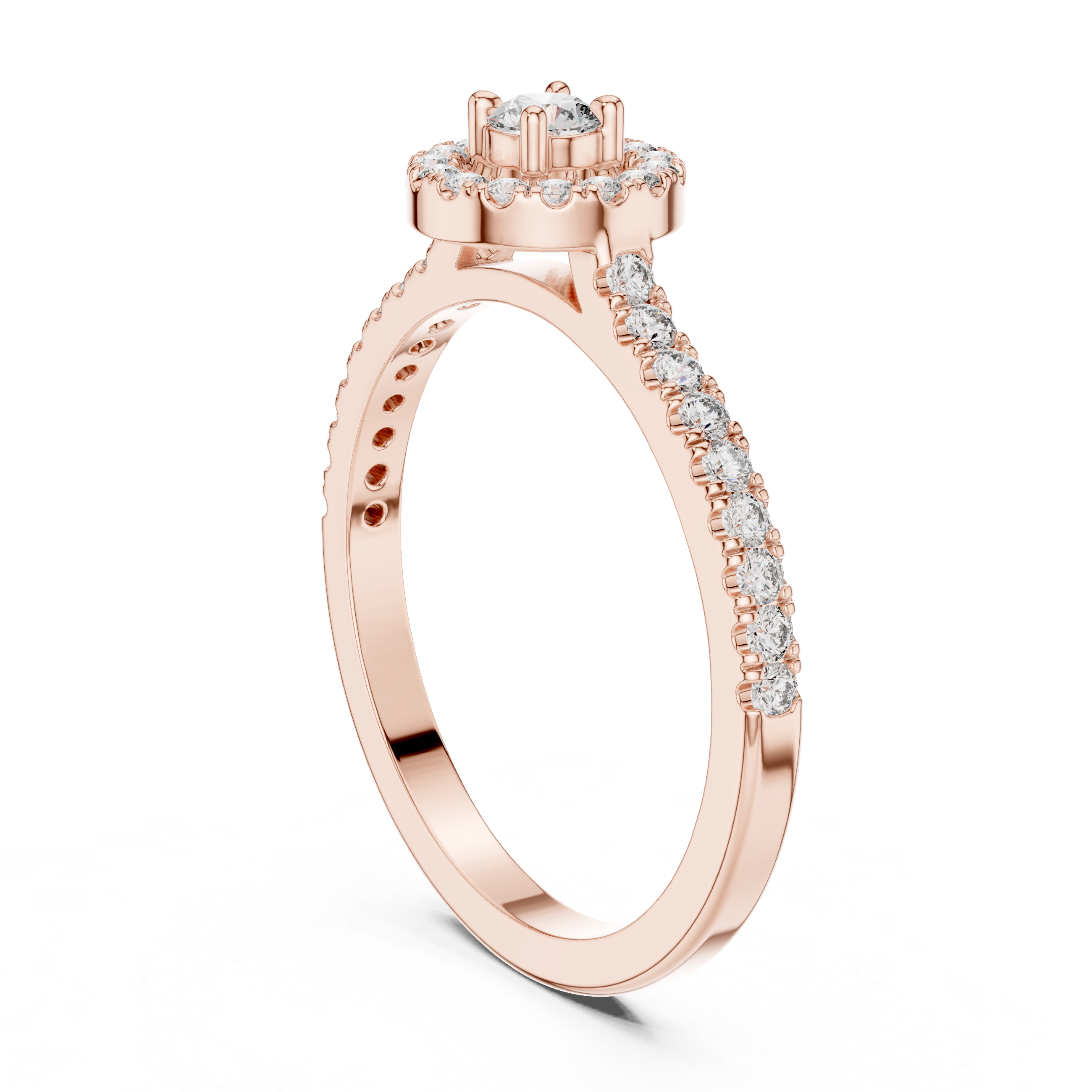 Halo Elegance Solitaire Ring