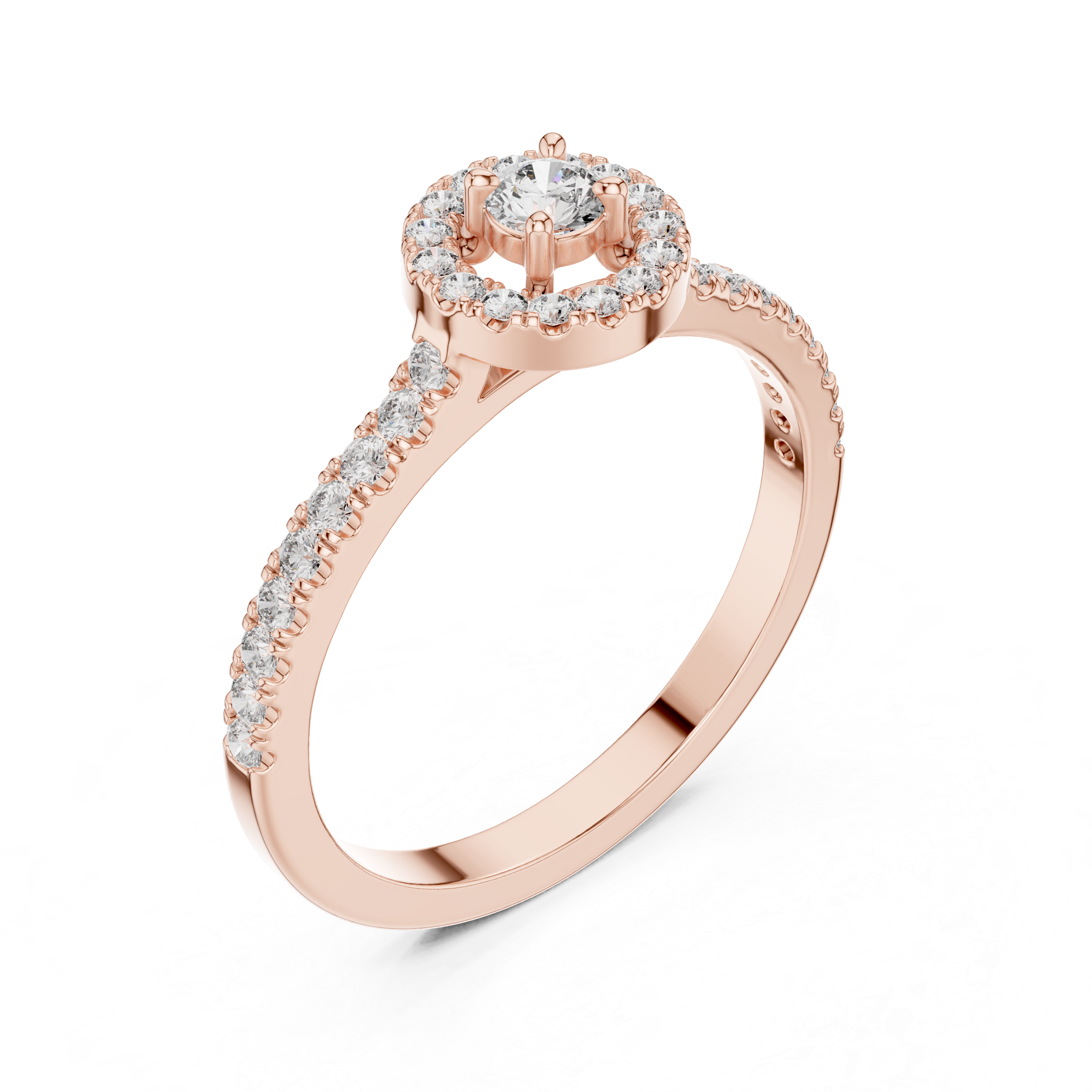 Halo Elegance Solitaire Ring