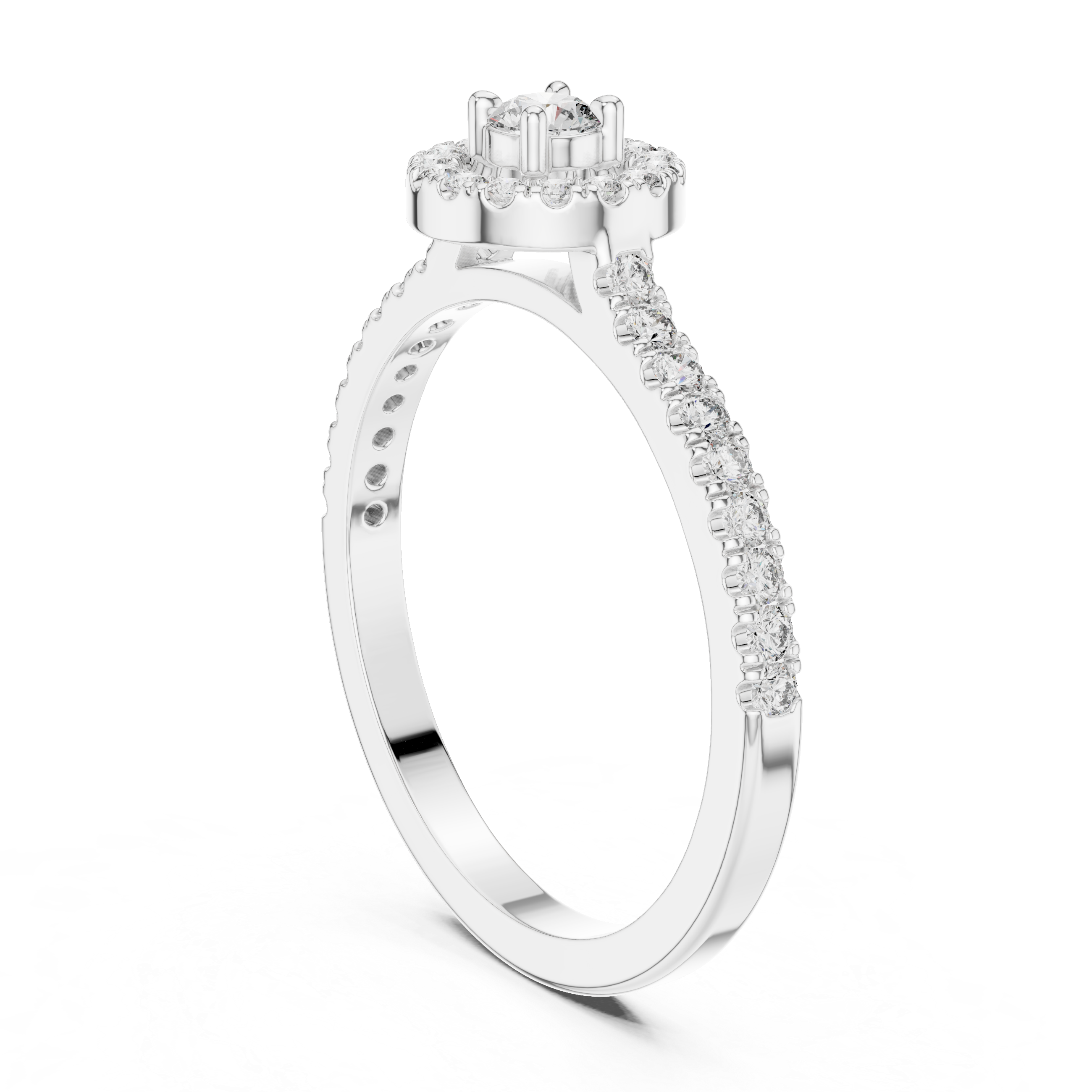 Halo Elegance Solitaire Ring