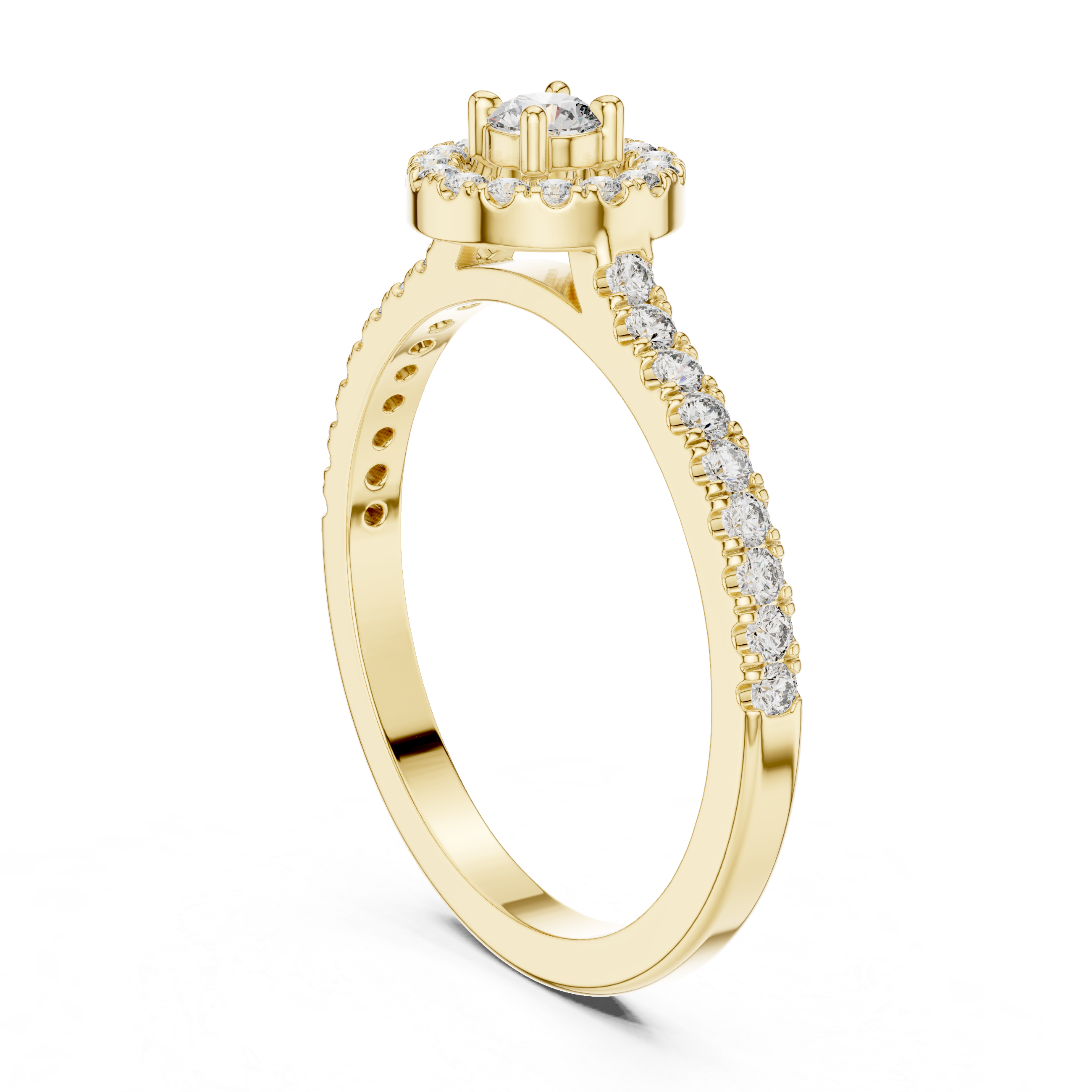 Halo Elegance Solitaire Ring