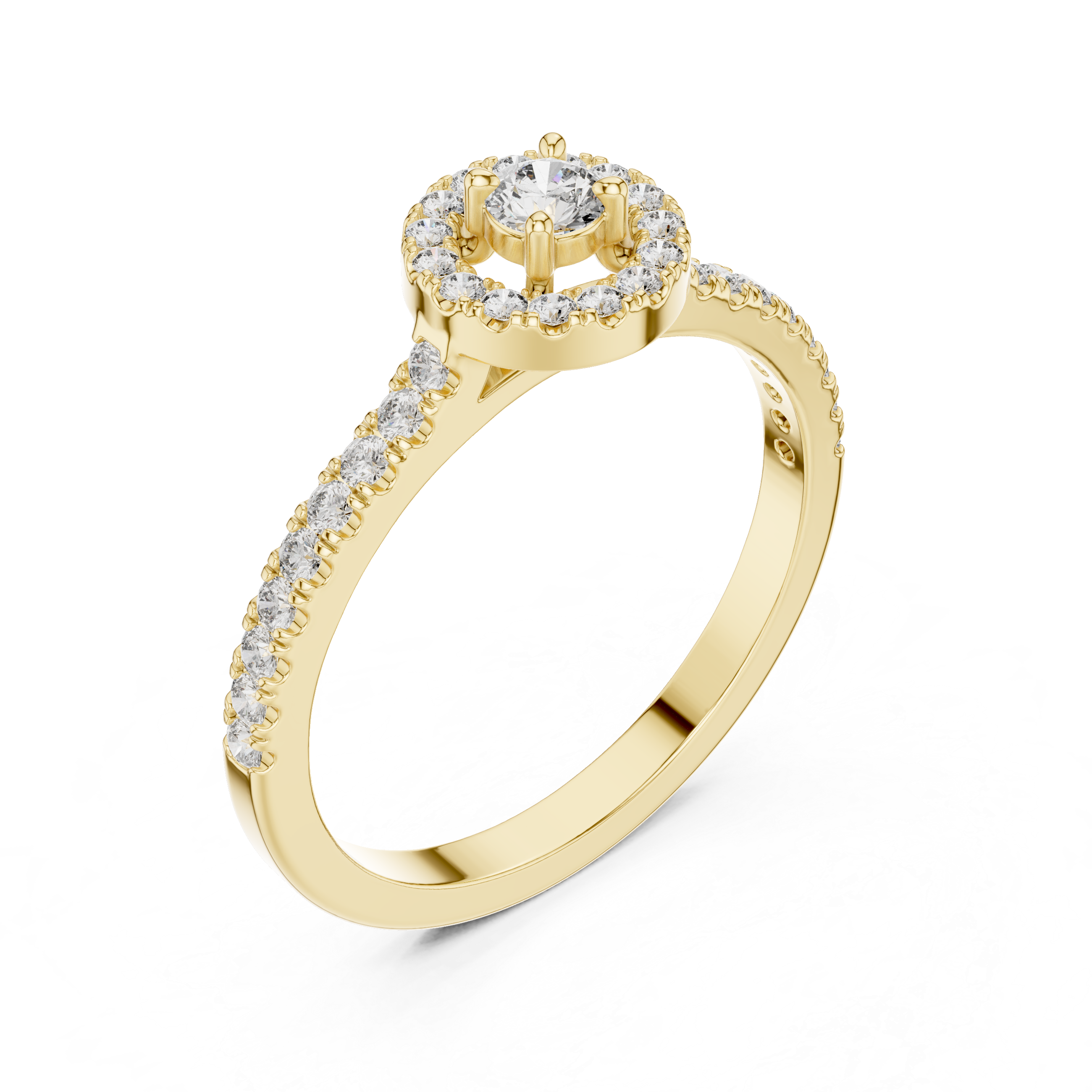 Halo Elegance Solitaire Ring