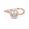 Twisted Halo Solitaire Ring